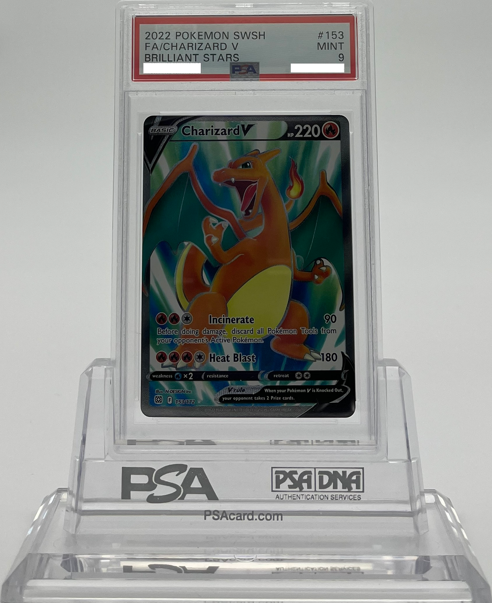 Charizard V - Brilliant Stars - 153 - PSA 9 - Deck Out Gaming