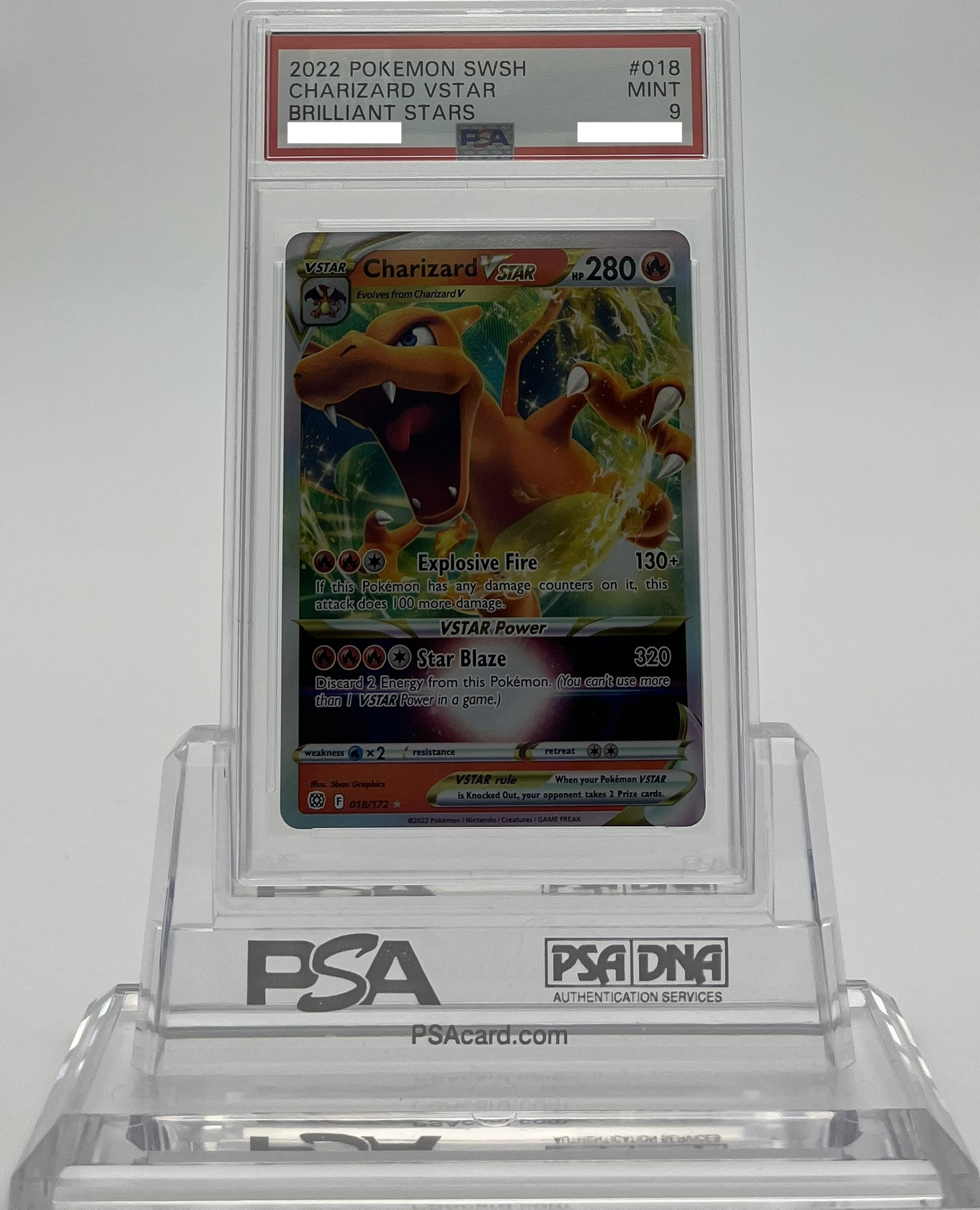 Charizard VStar - Brilliant Stars - 018 - PSA 9 - Deck Out Gaming