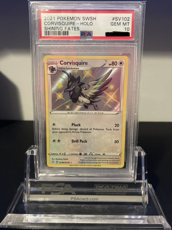 Corvisquire - Shining Fates Shiny Vault - SV102 - PSA 10 - Deck Out Gaming