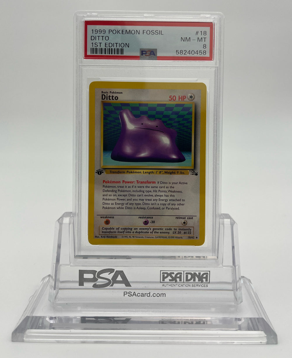 Ditto - Fossil 1st Edition - 18 - PSA 8 - Deck Out Gaming