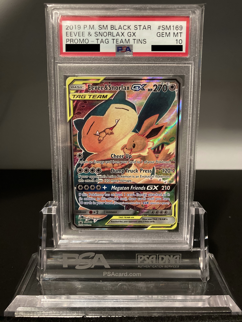 Eevee & Snorlax GX - SM Promos - SM169 - PSA 10 - Deck Out Gaming