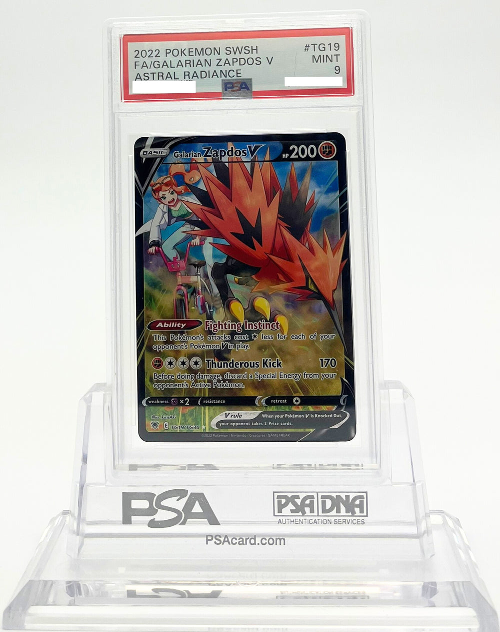 Galarian Zapdos V - Astral Radiance - TG19 - PSA 9 - Deck Out Gaming