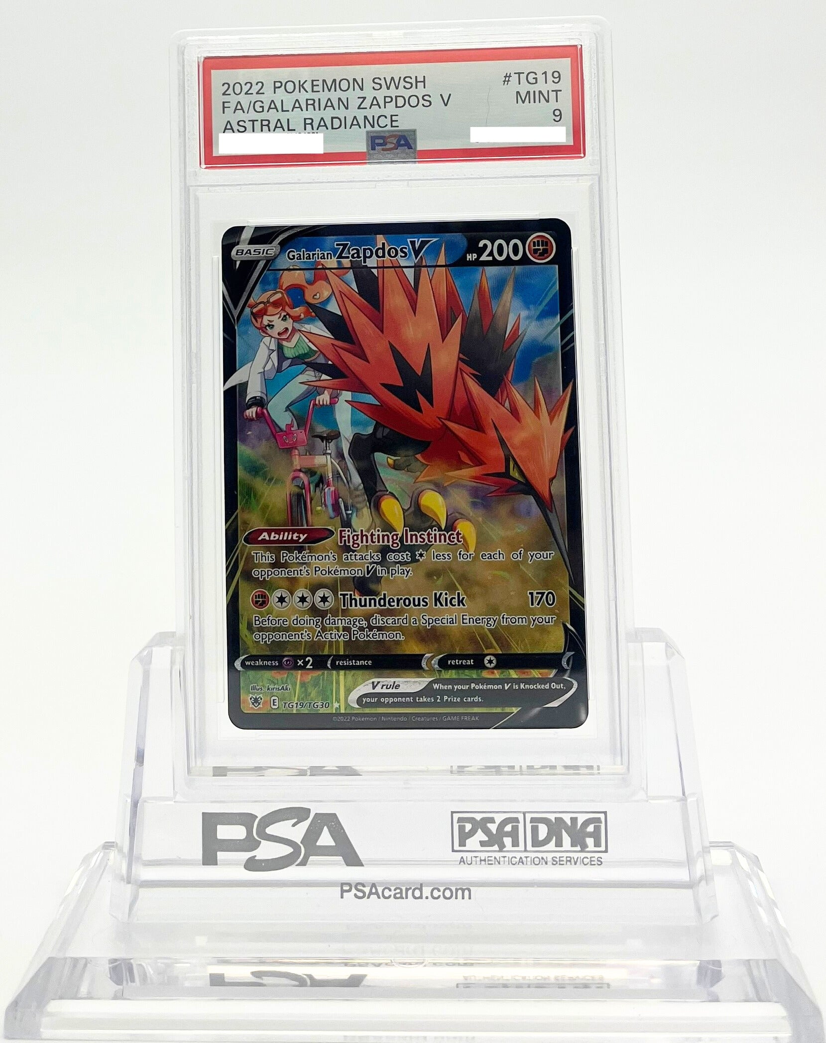 Galarian Zapdos V - Astral Radiance - TG19 - PSA 9 - Deck Out Gaming