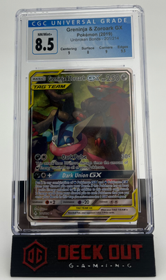 Greninja & Zoroark GX - Unbroken Bonds - 201 - CGC 8.5 (9.0/8.0/9.0/9.5) - Deck Out Gaming
