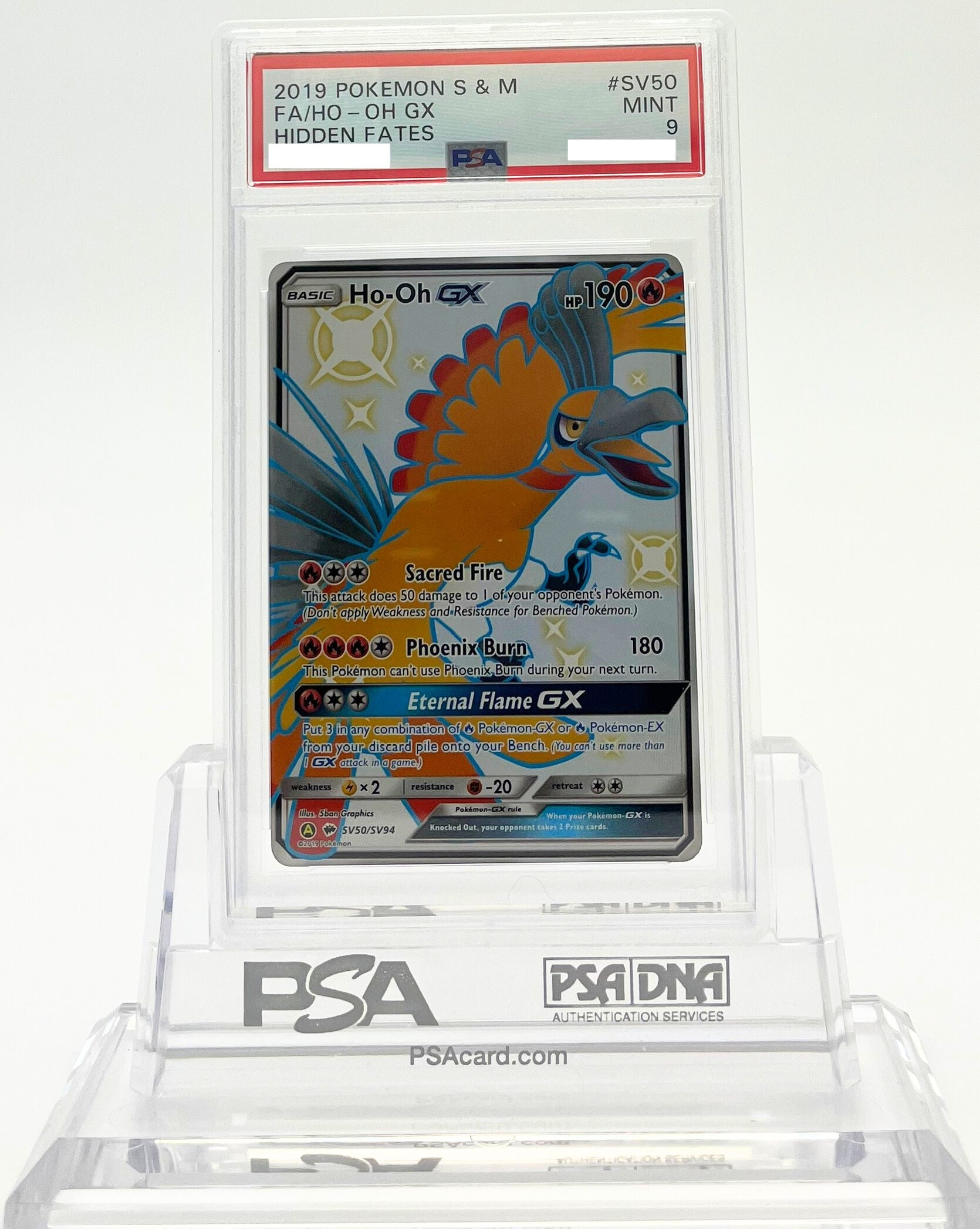 Ho-Oh GX - Hidden Fates - SV50 - PSA 9 - Deck Out Gaming