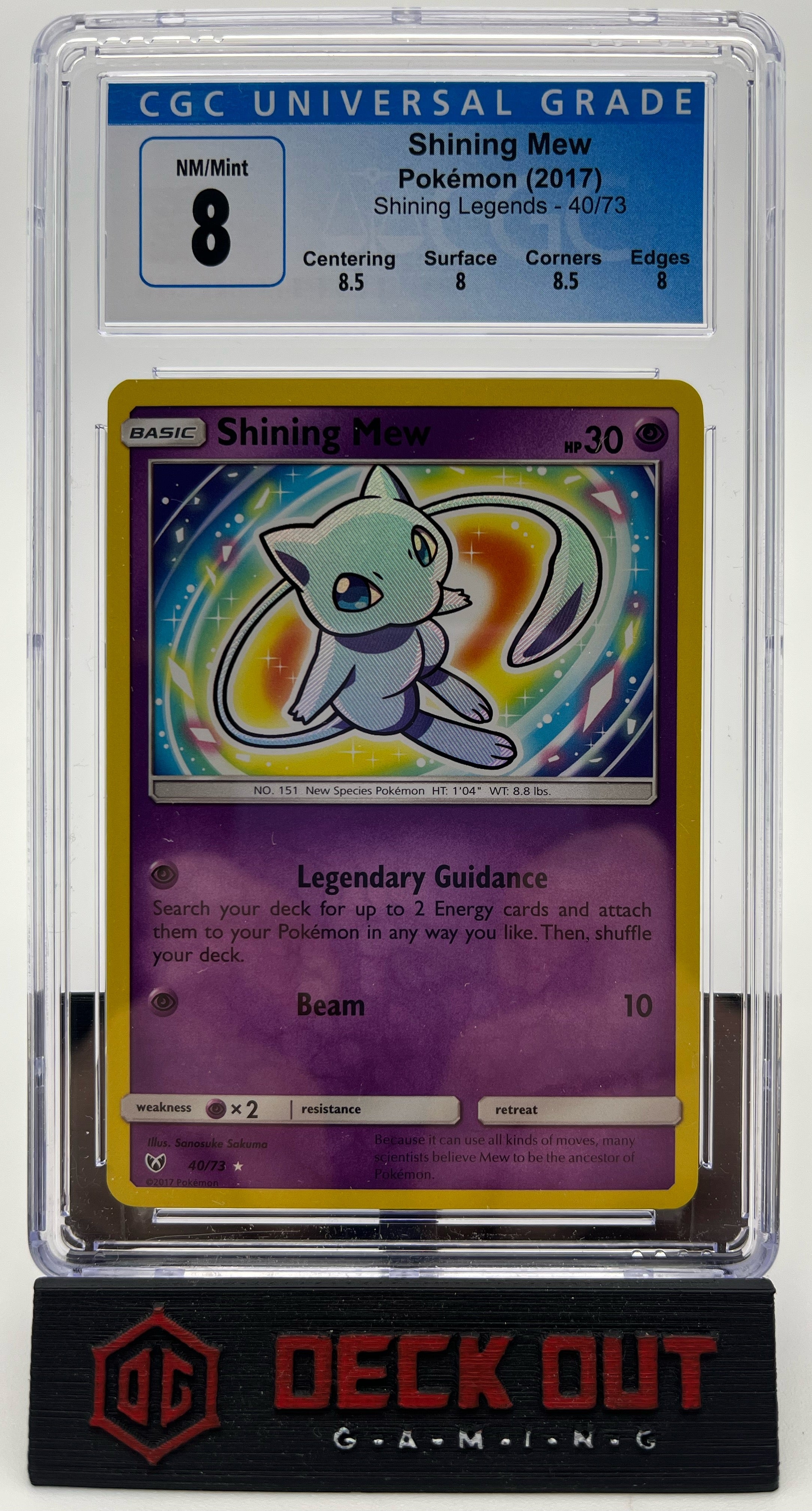 Shining Mew - Shining Legends - 40/73 - CGC 8.0 (8.5/8.0/8.5/8.0) - Deck Out Gaming