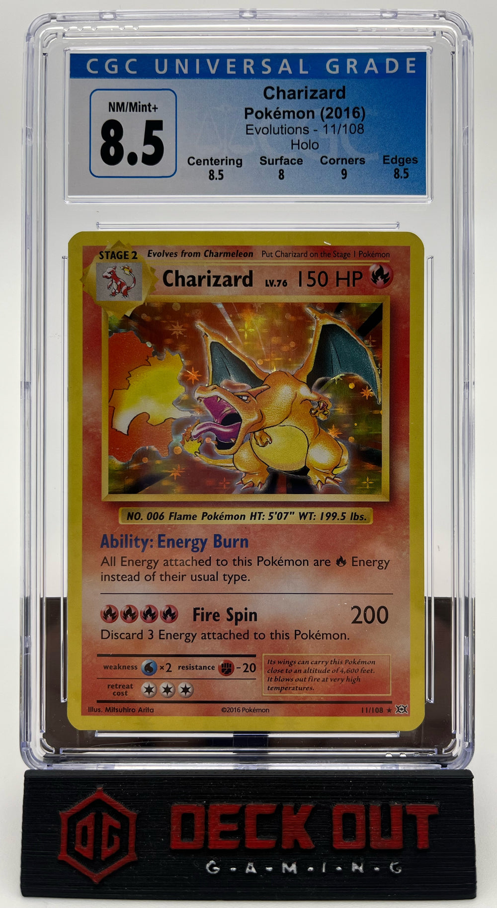 Charizard - Evolutions - 11/108 - CGC 8.5 (8.5/8.0/9.0/8.5) - Deck Out Gaming