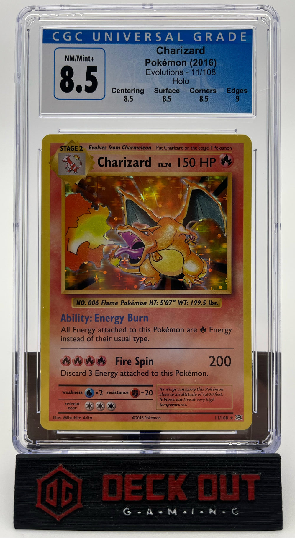 Charizard - Evolutions - 11/108 - CGC 8.5 (8.5/8.5/8.5/9.0) - Deck Out Gaming