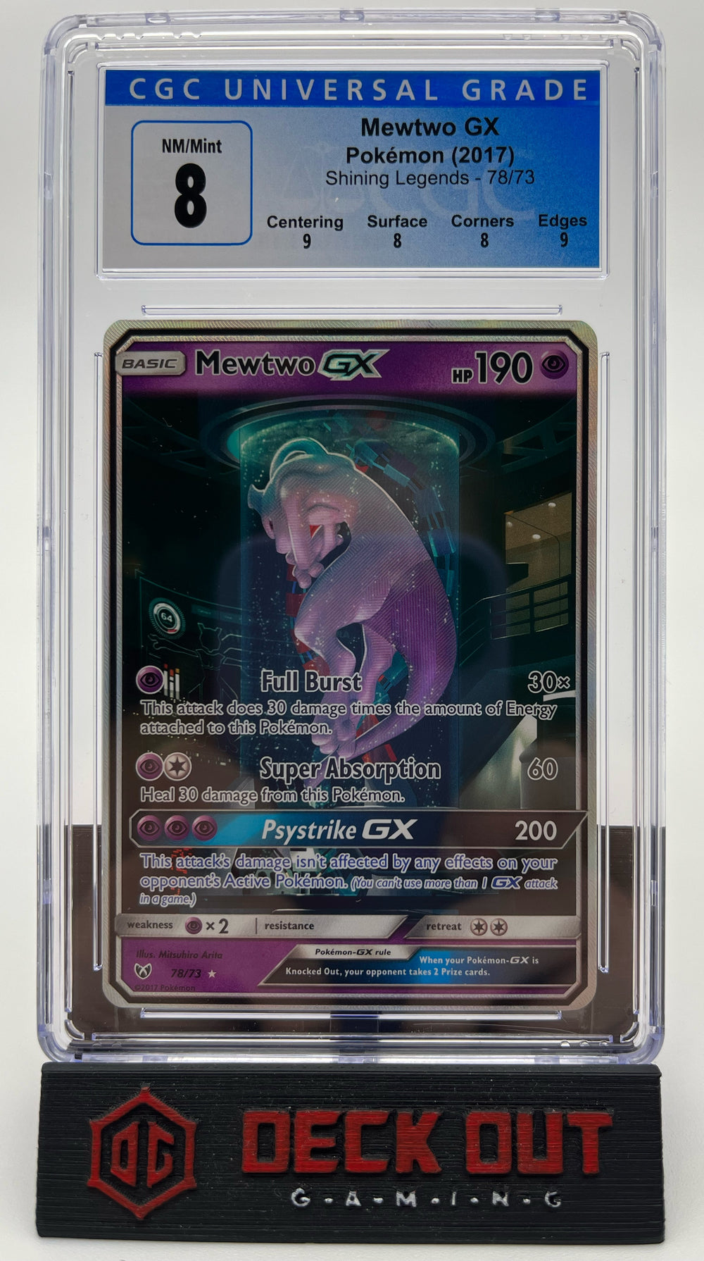 Mewtwo GX - Shining Legends - 78/73 - CGC 8.0 (9.0/8.0/8.0/9.0) - Deck Out Gaming