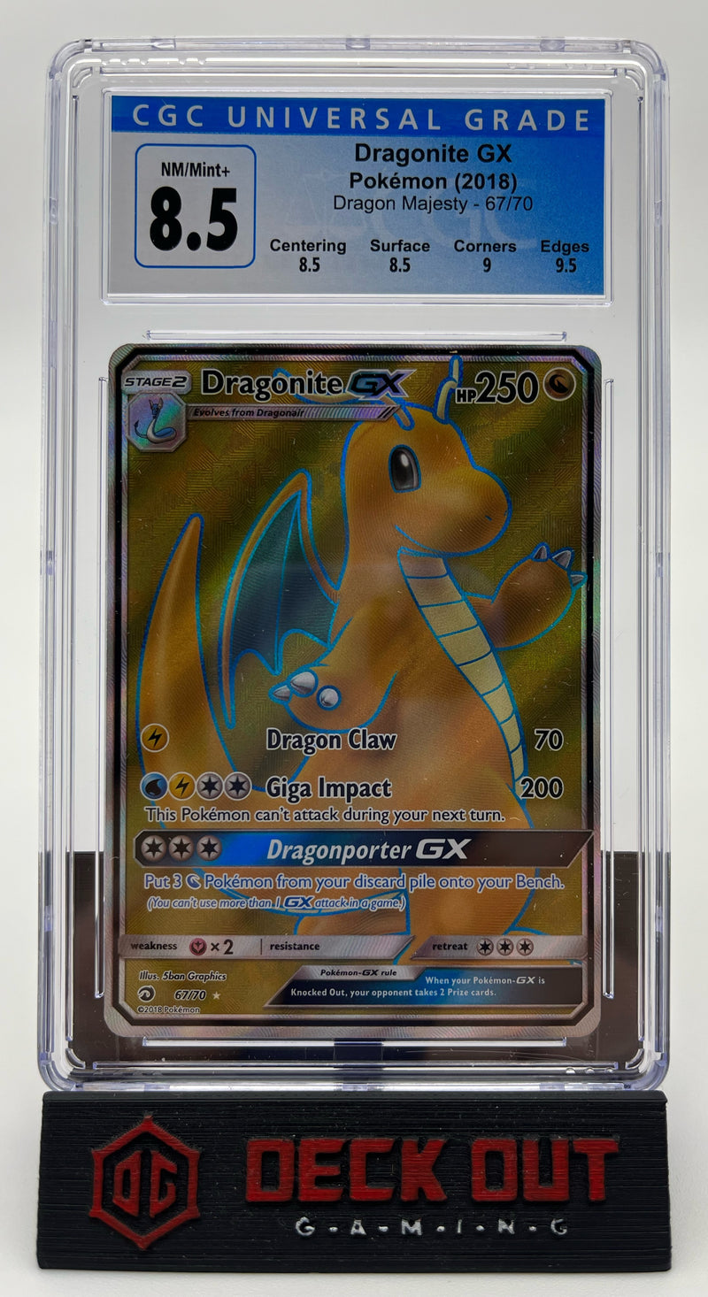 Dragonite GX - Dragon Majesty - 67/70 - CGC 8.5 (8.5/8.5/9.0/9.5) - Deck Out Gaming