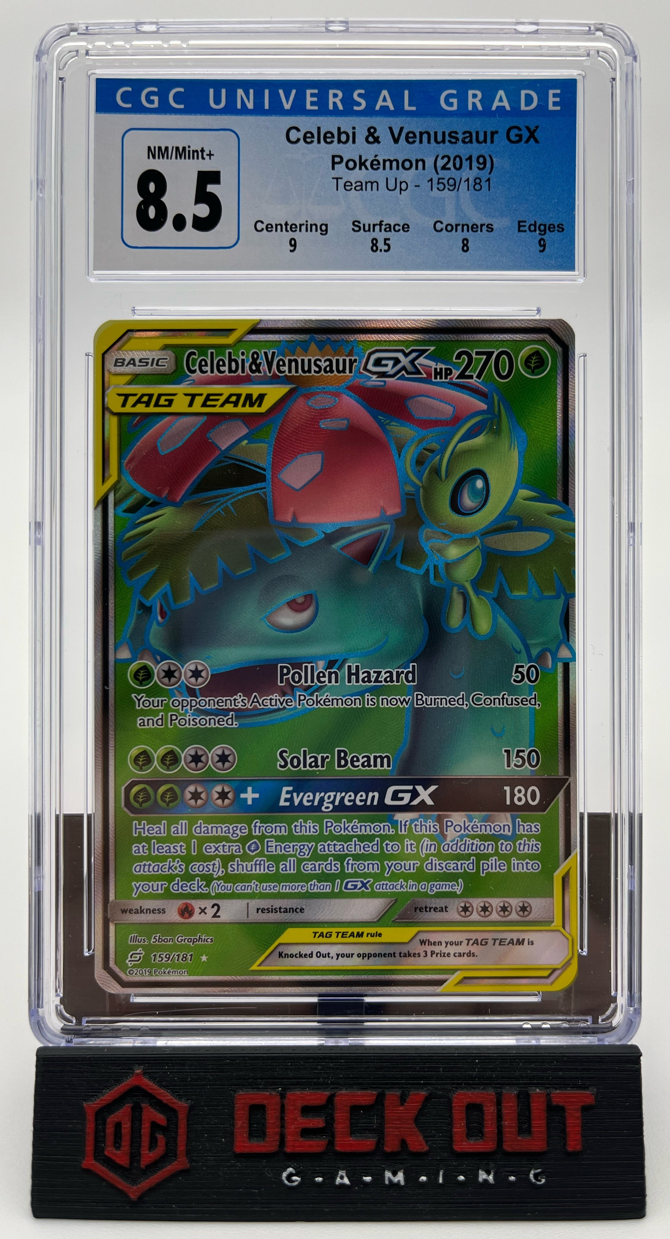 Celebi & Venusaur GX - Team Up - 159/181 - CGC 8.5 (9.0/8.5/8.0/9.0) - Deck Out Gaming