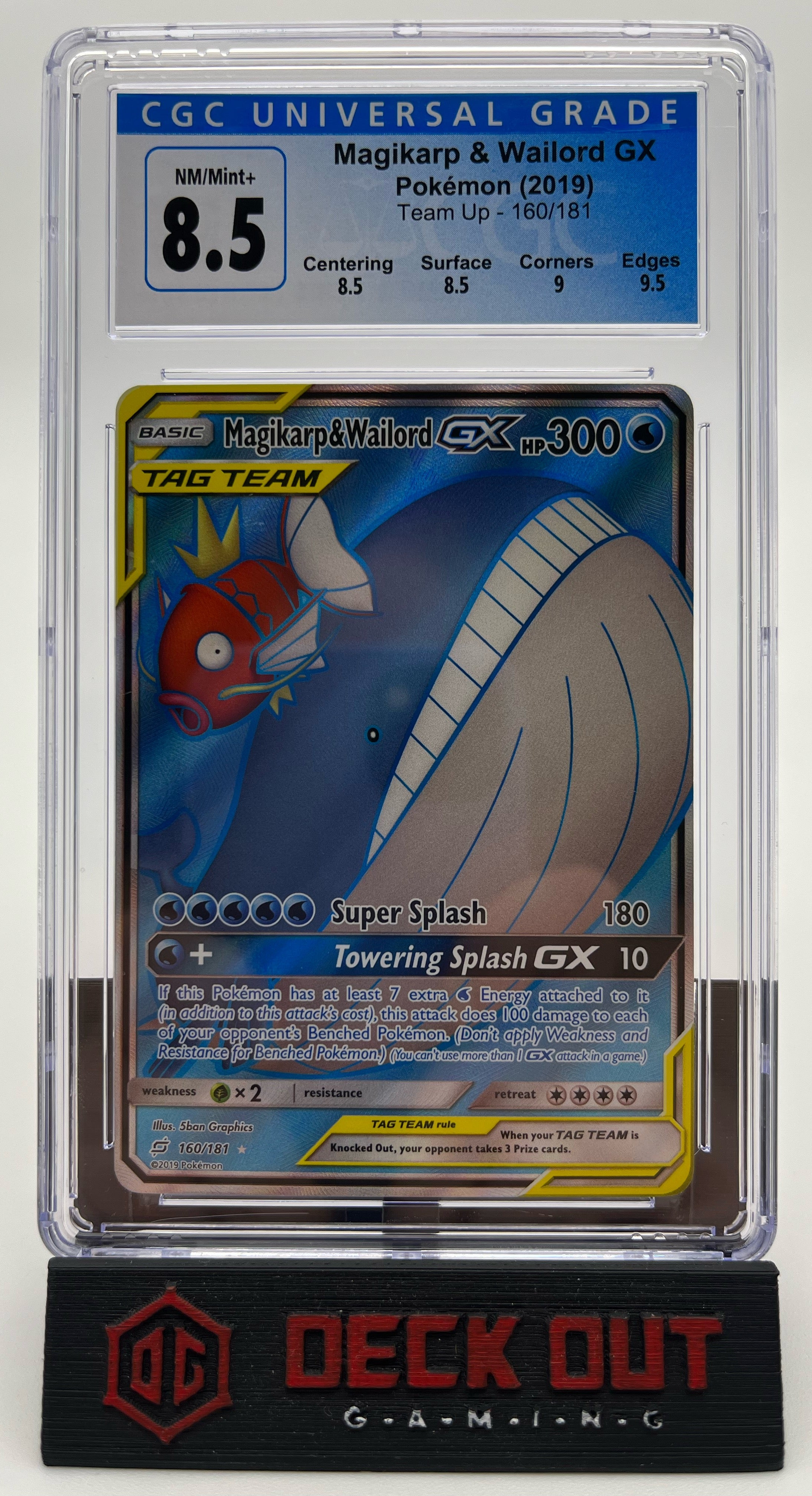 Magikarp & Wailord GX - Team Up - 160/181 - CGC 8.5 (8.5/8.5/9.0/9.5) - Deck Out Gaming