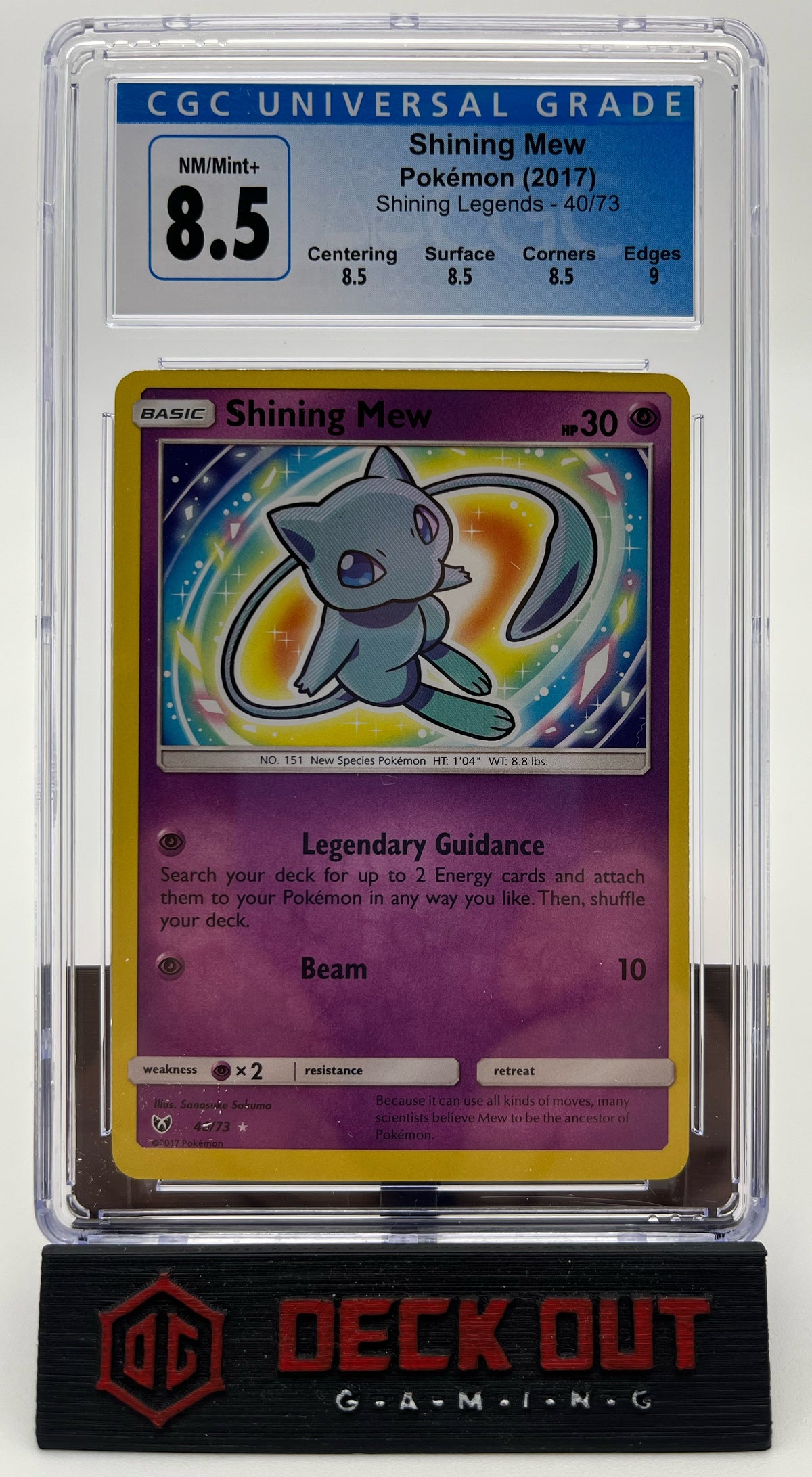 Shining Mew - Shining Legends - 40/73 - CGC 8.5 (8.5/8.5/8.5/9.0) - Deck Out Gaming