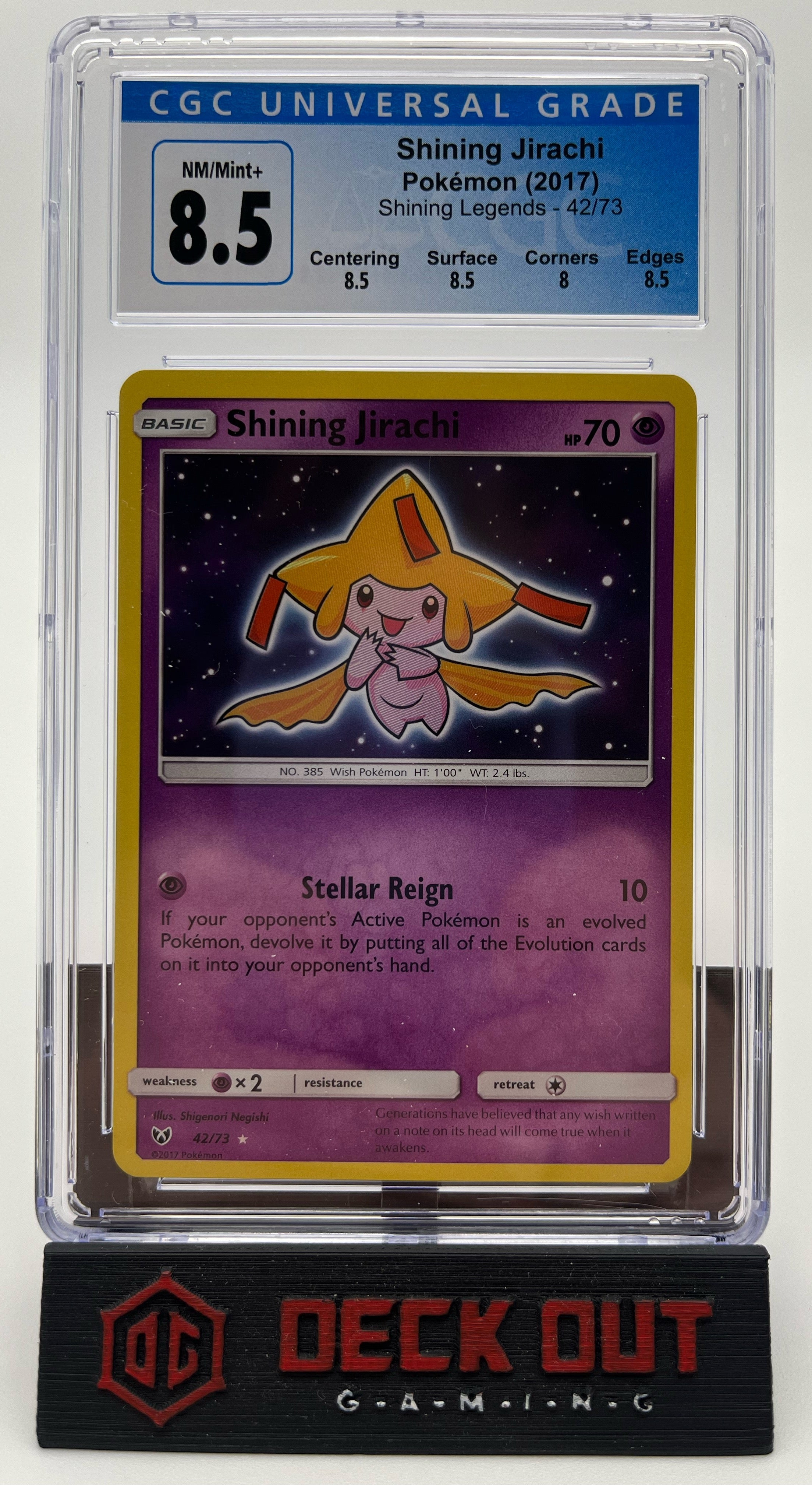 Shining Jirachi - Shining Legends - 42/73 - CGC 8.5 (8.5/8.5/8.0/8.5) - Deck Out Gaming