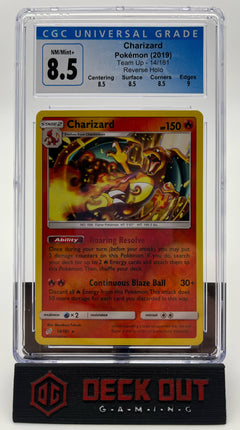 Charizard (Reverse Holo) - Team Up - 14/181 - CGC 8.5 (8.5/8.5/8.5/9.0) - Deck Out Gaming