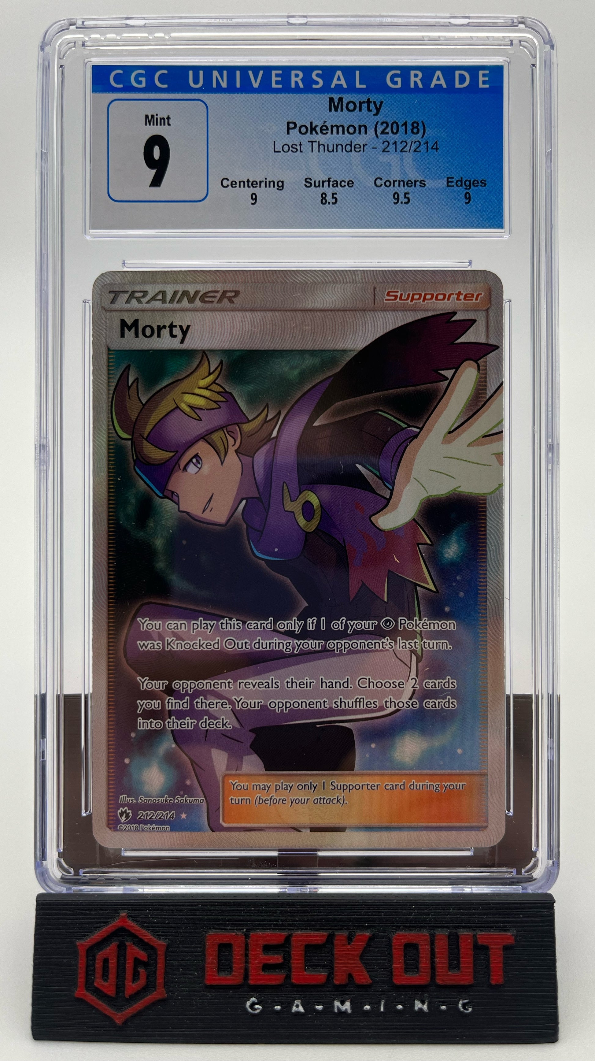 Morty - Lost Thunder - 212/214 - CGC 9.0 (9.0/8.5/9.5/9.0) - Deck Out Gaming