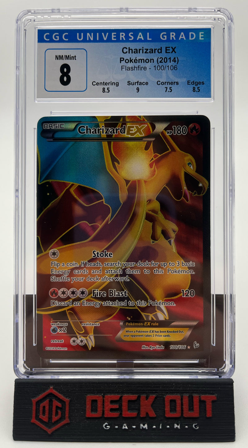 Charizard EX - Flashfire - 100/106 - CGC 8.0 (8.5/9.0/7.5/8.5) - Deck Out Gaming