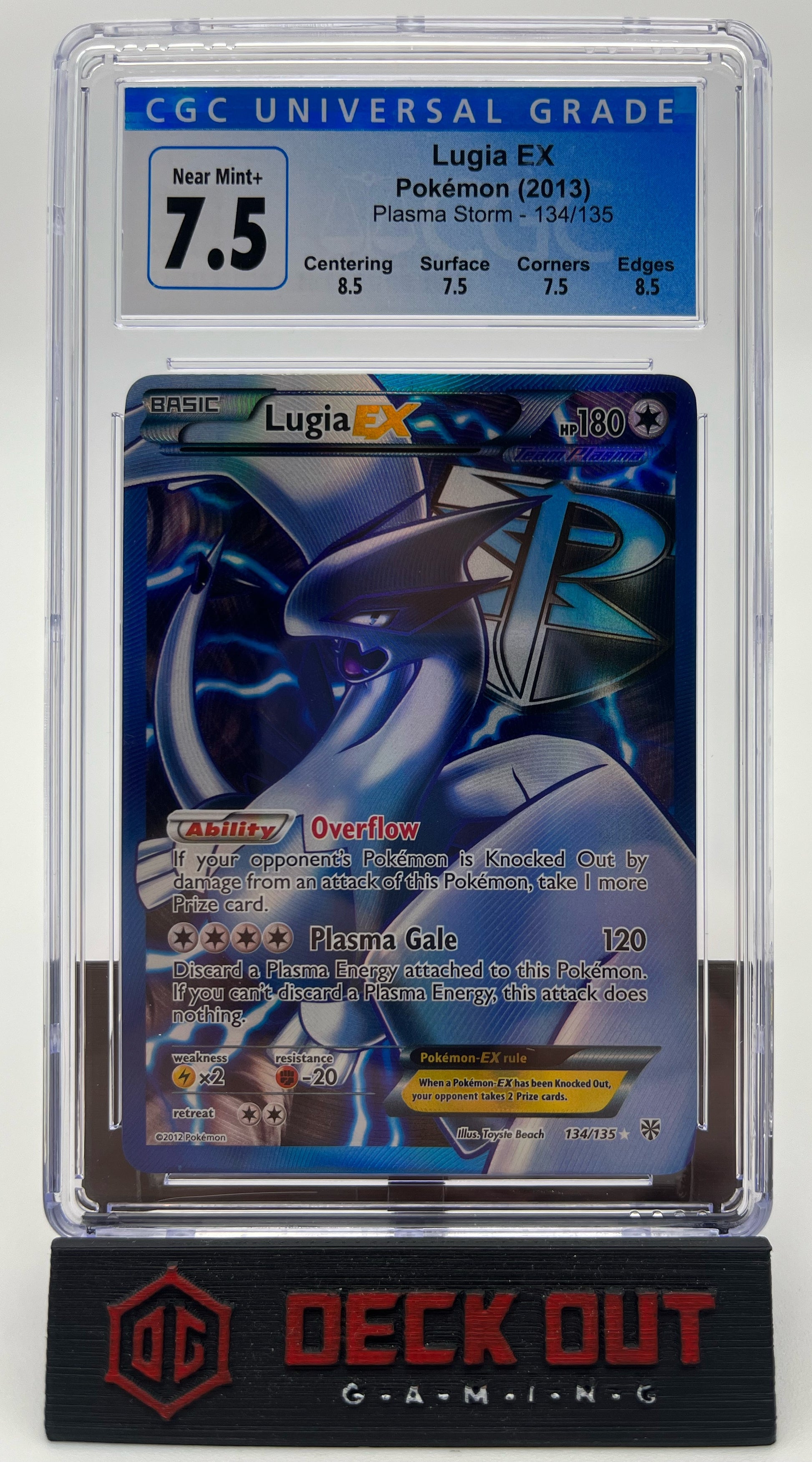 Lugia EX - Plasma Storm - 134/135 - CGC 7.5 (8.5/7.5/7.5/8.5) - Deck Out Gaming