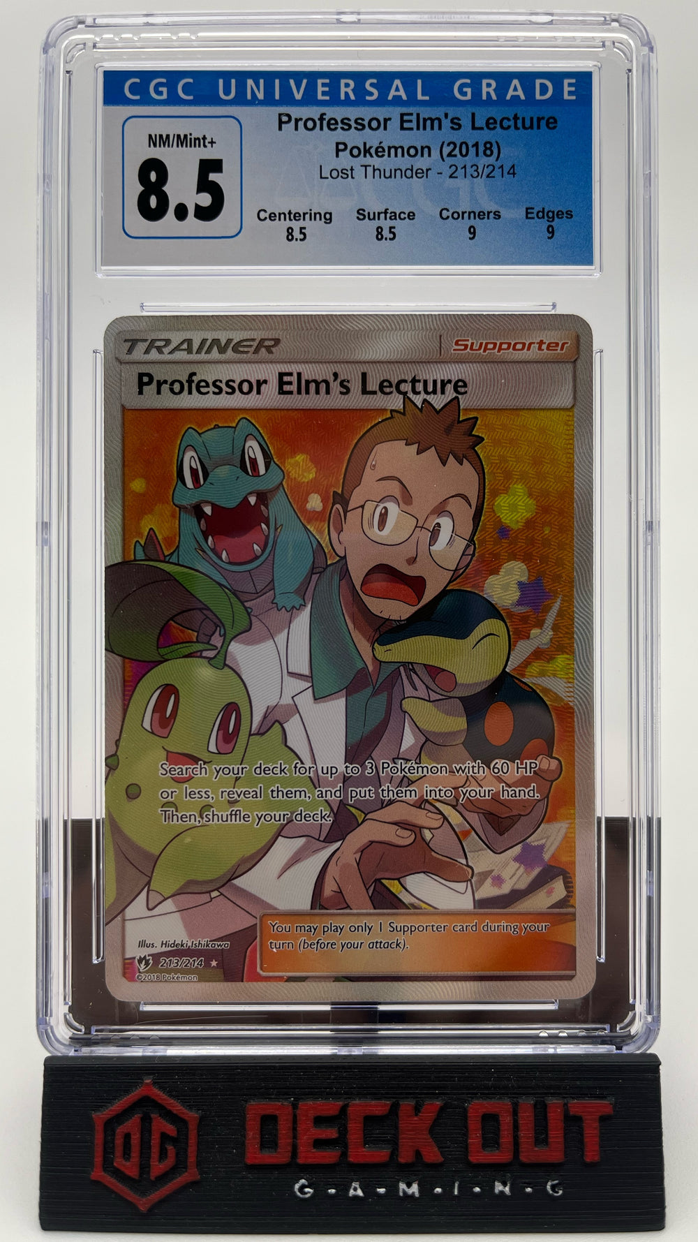 Professor Elm's Lecture - Lost Thunder - 213/214 - CGC 8.5 (8.5/8.5/9.0/9.0) - Deck Out Gaming