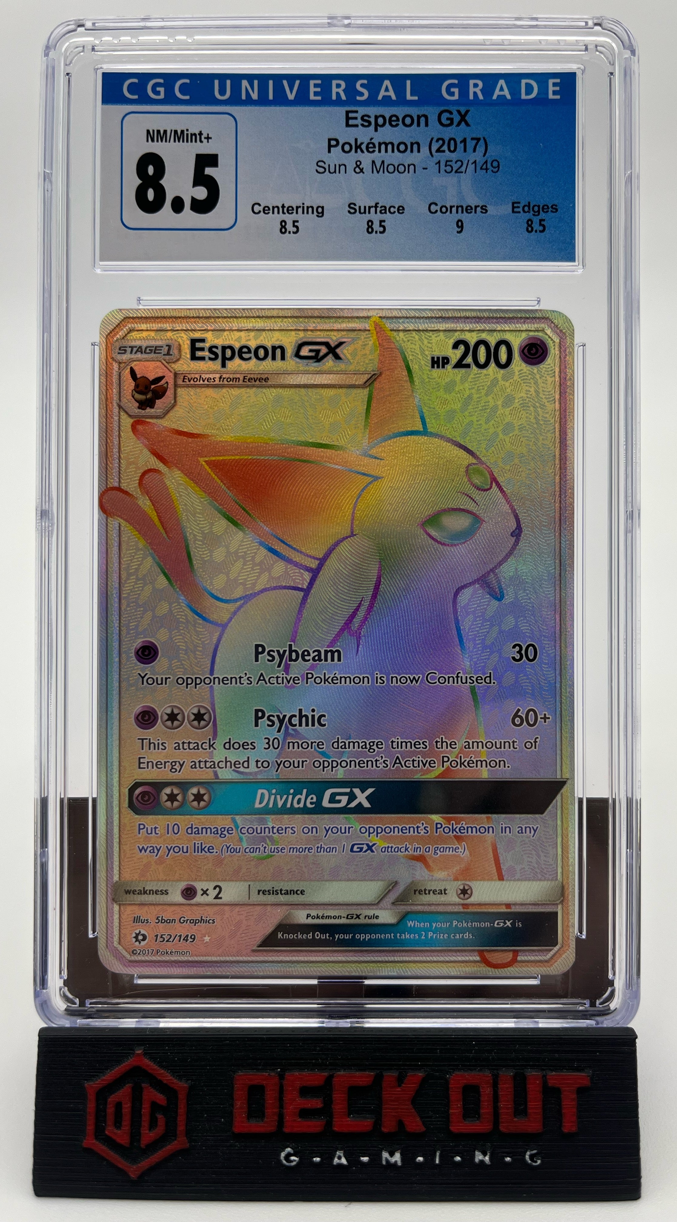 Espeon GX - Sun & Moon - 152/149 - CGC 8.5 (8.5/8.5/9.0/8.5)