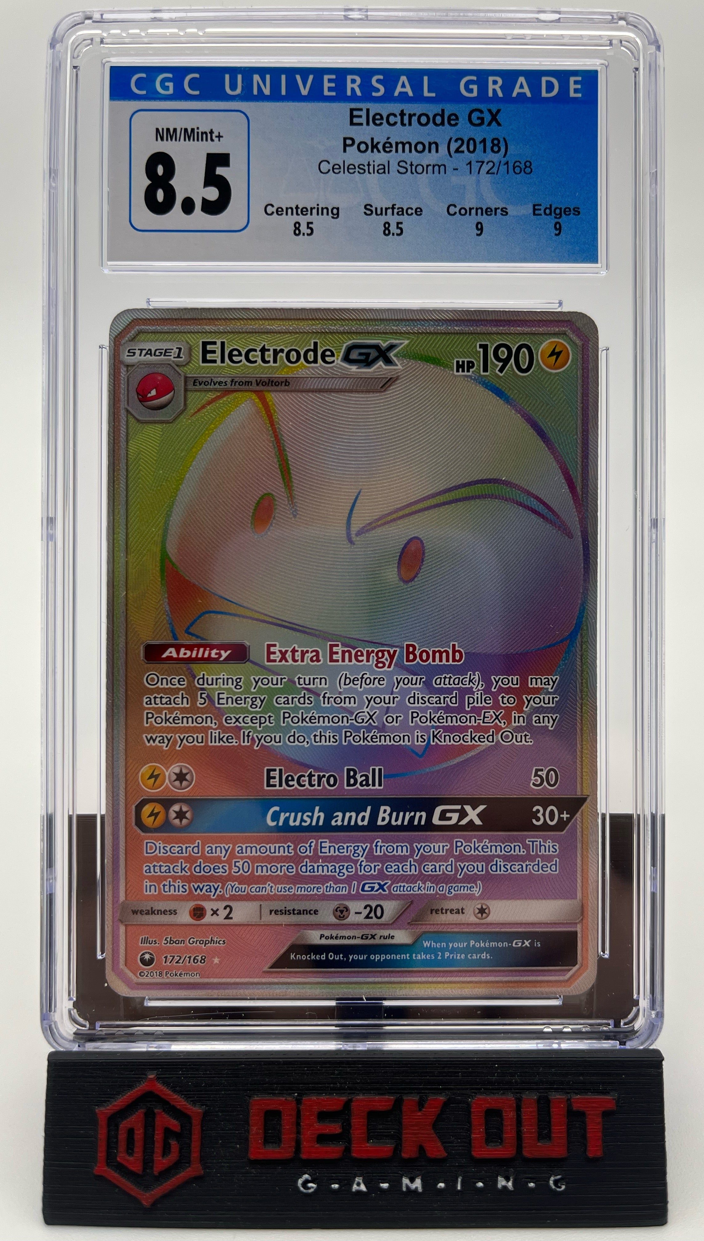 Electrode GX - Celestial Storm - 172/168 - CGC 8.5 (8.5/8.5/9.0/9.0) - Deck Out Gaming