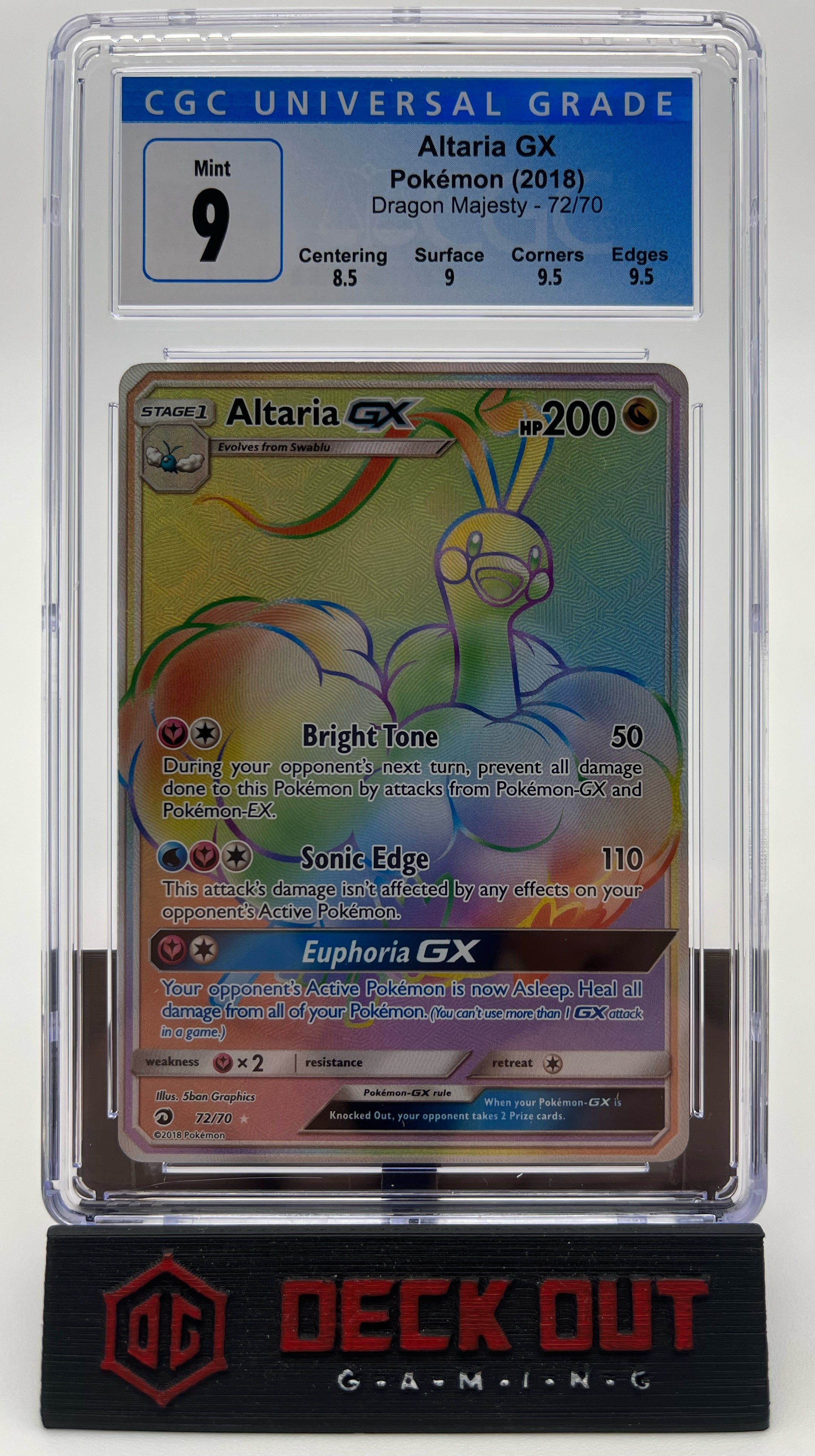 Altaria GX - Dragon Majesty - 72/70 - CGC 9.0 (8.5/9.0/9.5/9.5) - Deck Out Gaming