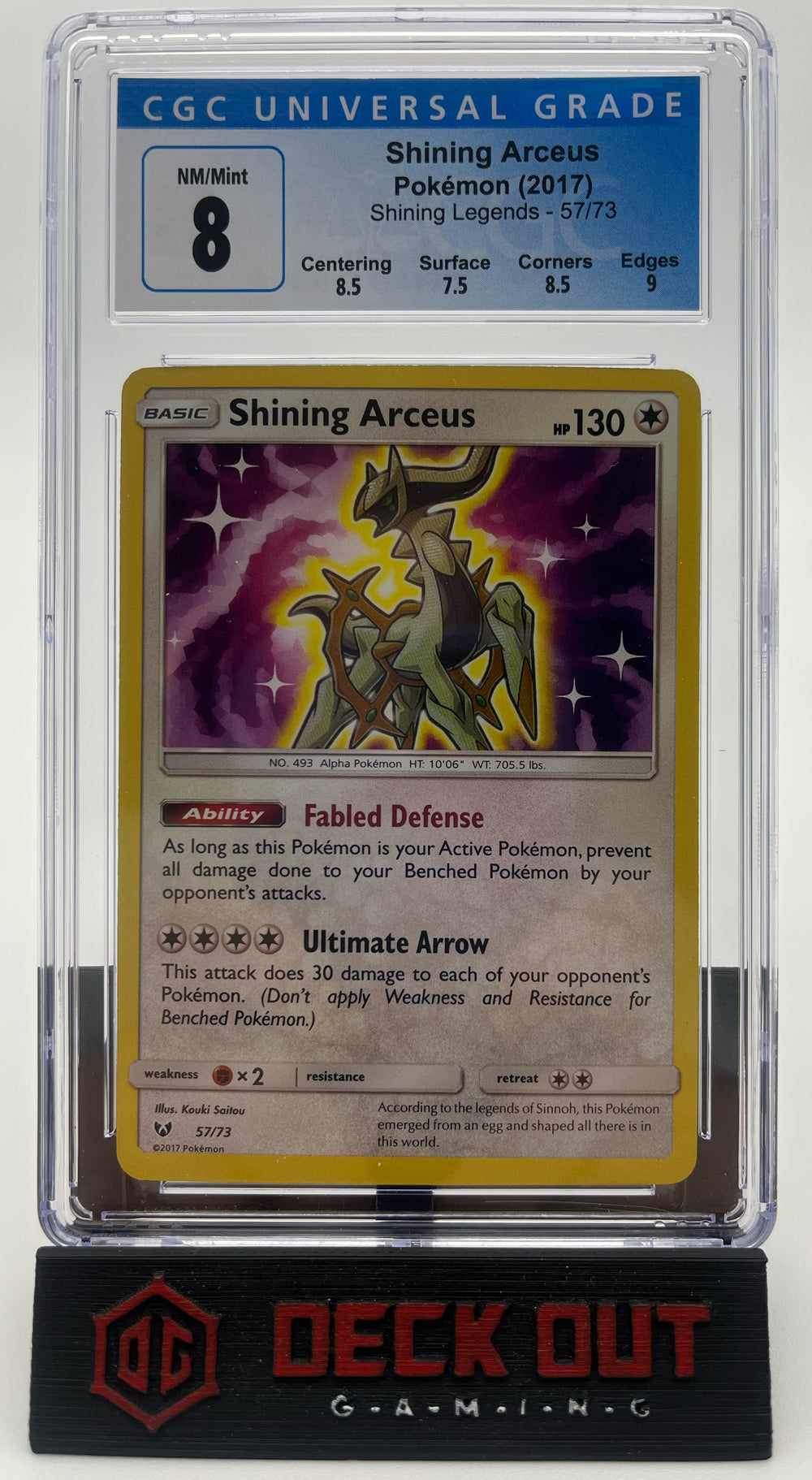 Shining Arceus - Shining Legends - 57/70 - CGC 8.0 (8.5/7.5/8.5/9.0) - Deck Out Gaming