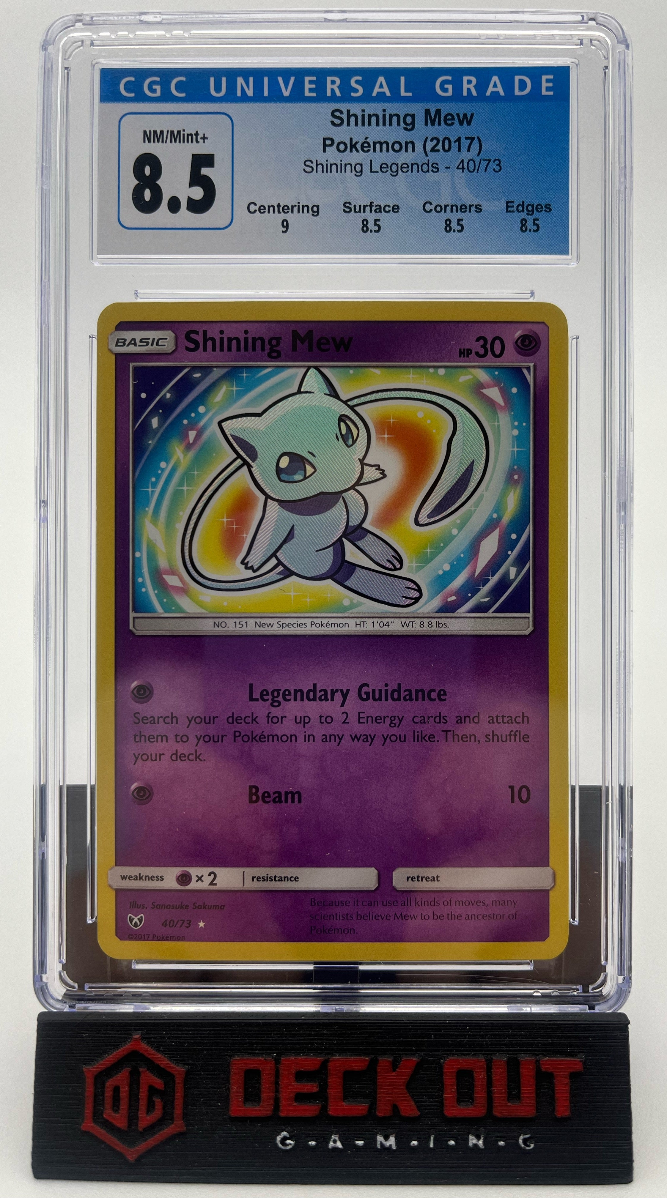 Shining Mew - Shining Legends - 40/73 - CGC 8.5 (9.0/8.5/8.5/8.5) - Deck Out Gaming