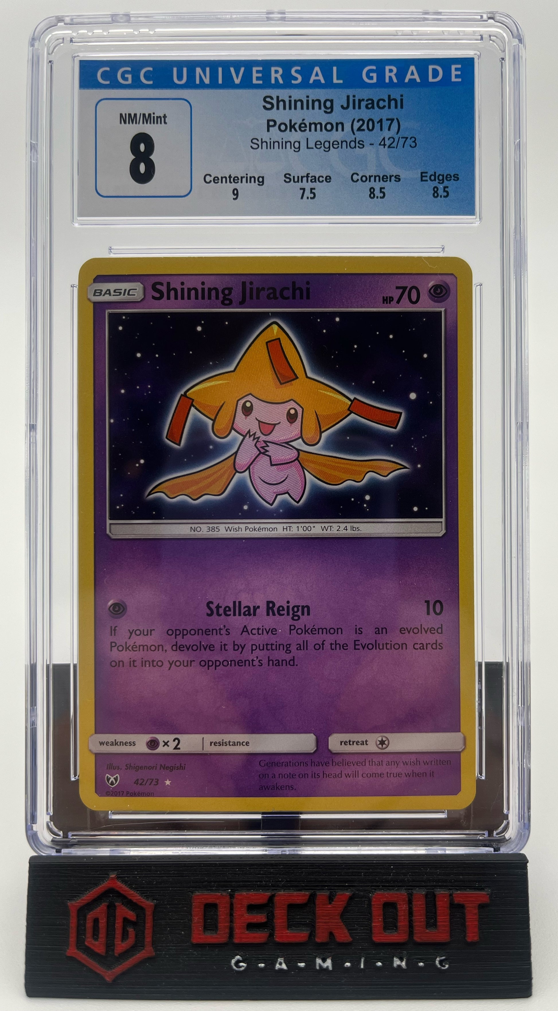 Shining Jirachi - Shining Legends - 42/73 - CGC 8.0 (9.0/7.5/8.5/8.5) - Deck Out Gaming