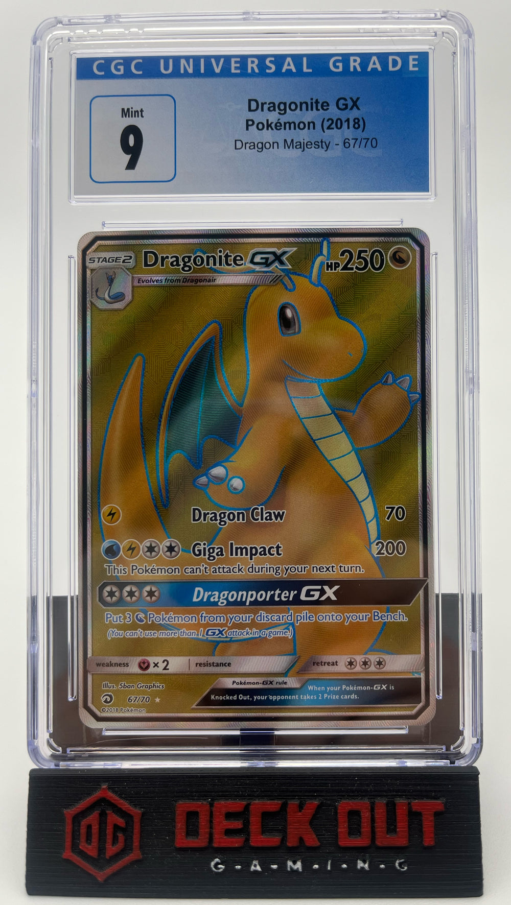 Dragonite GX - Dragon Majesty - 67/70 - CGC 9.0 - Deck Out Gaming