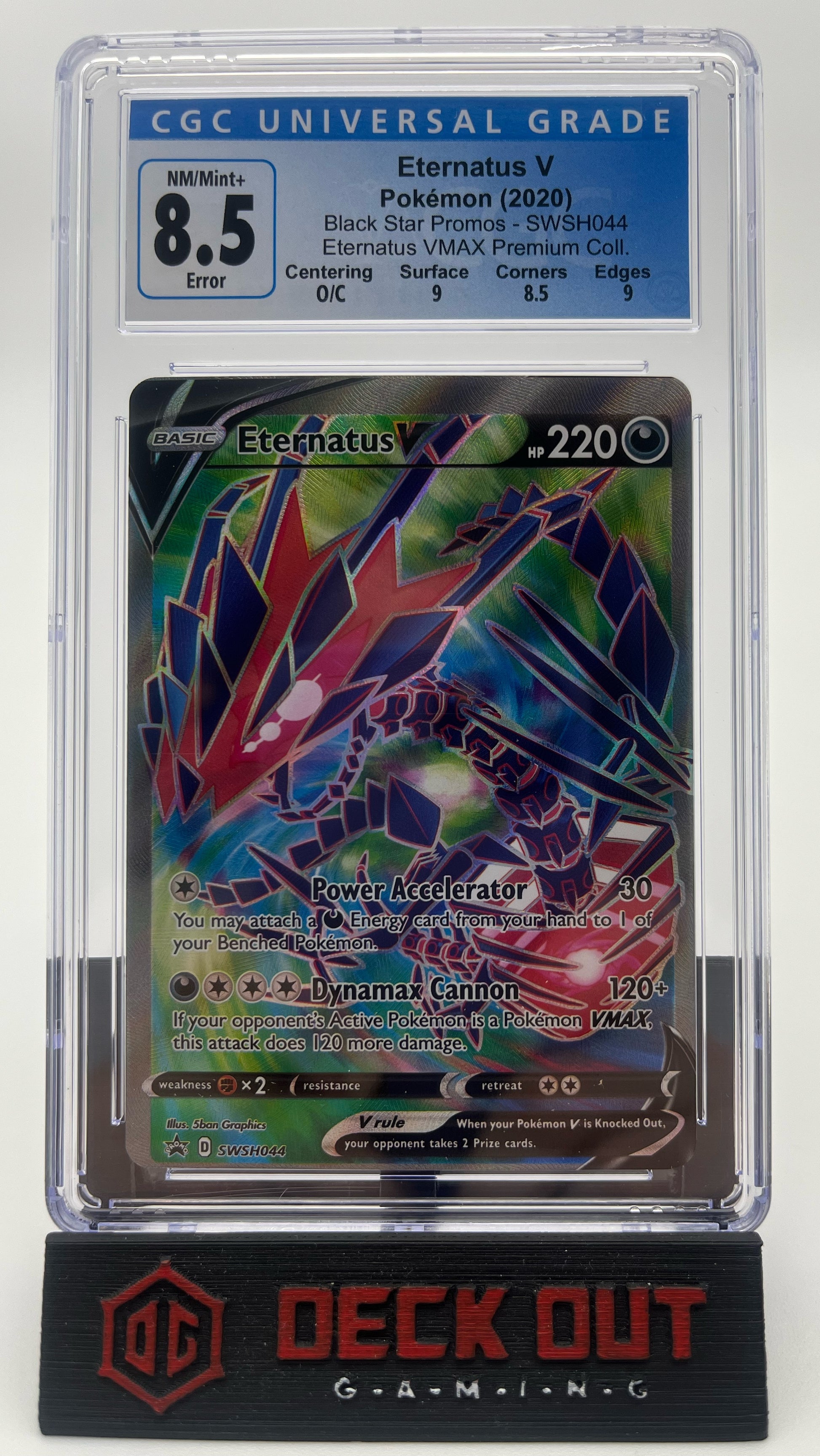 Eternatus V - SWSH Promos - SWSH044 - CGC 8.5 (Error - Miscut) (O/C/9.0/8.5/9.0) - Deck Out Gaming