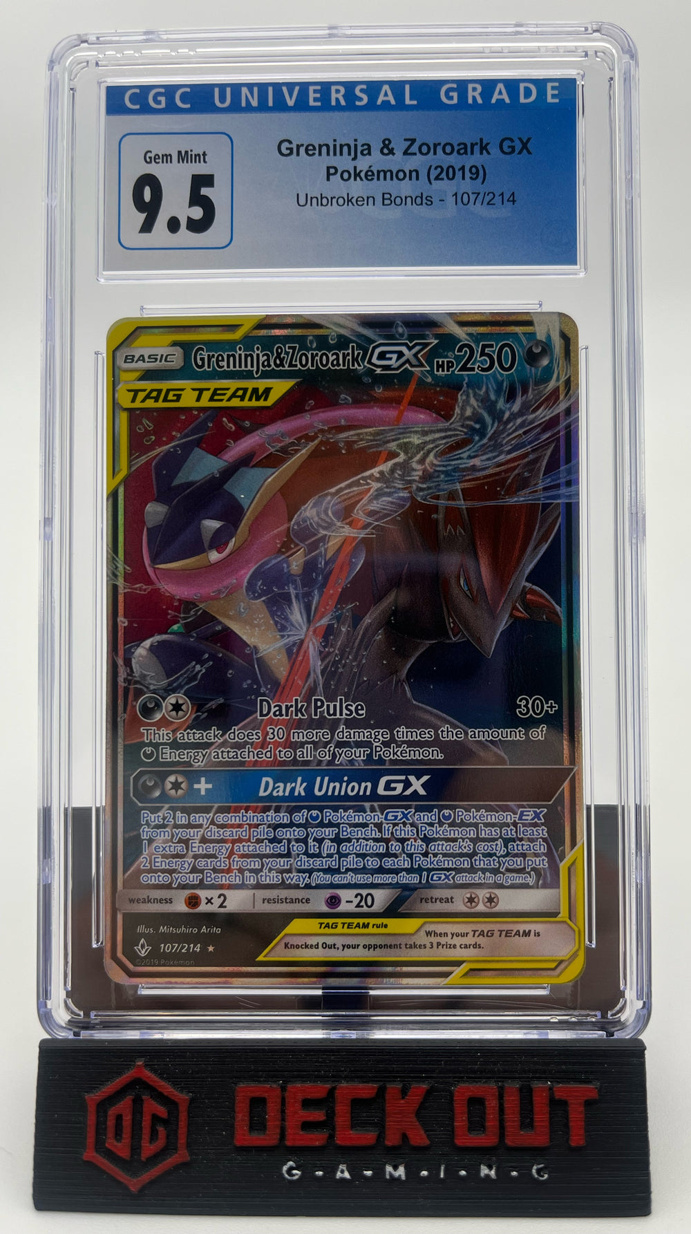 Greninja & Zoroark GX - Unbroken Bonds - 107/214 - CGC 9.5 - Deck Out Gaming