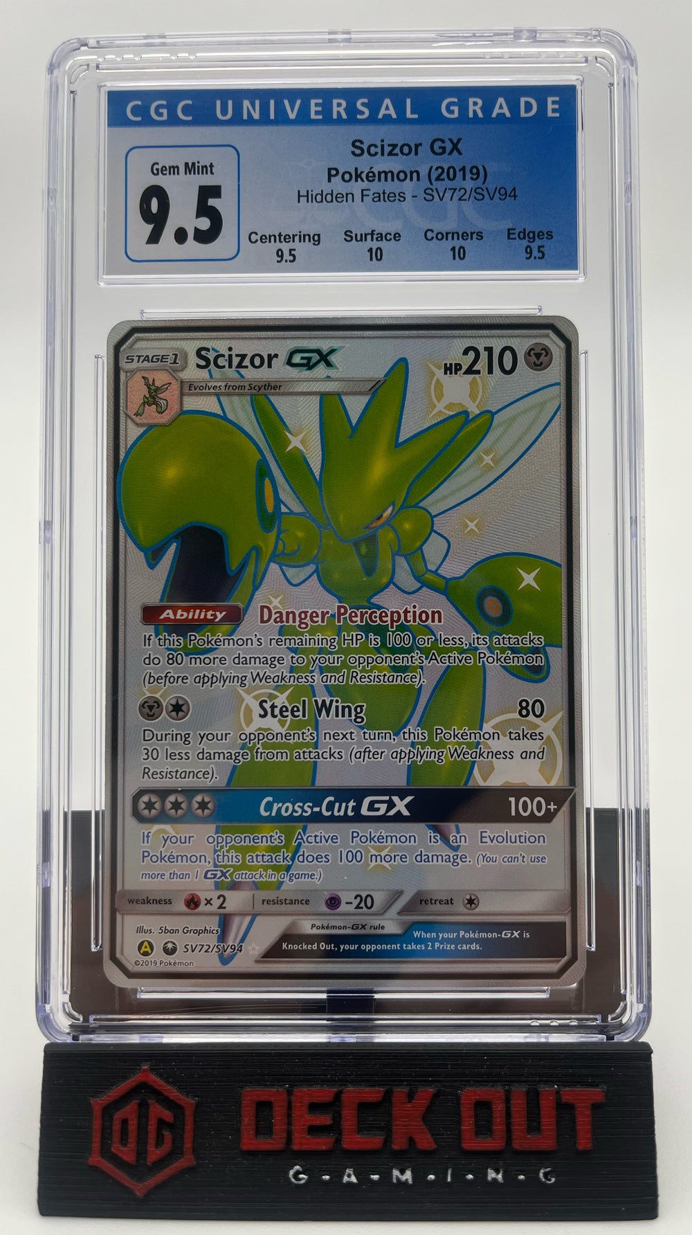 Scizor GX - Hidden Fates - SV72 - CGC 9.5 (9.5/10/10/9.5) - Deck Out Gaming