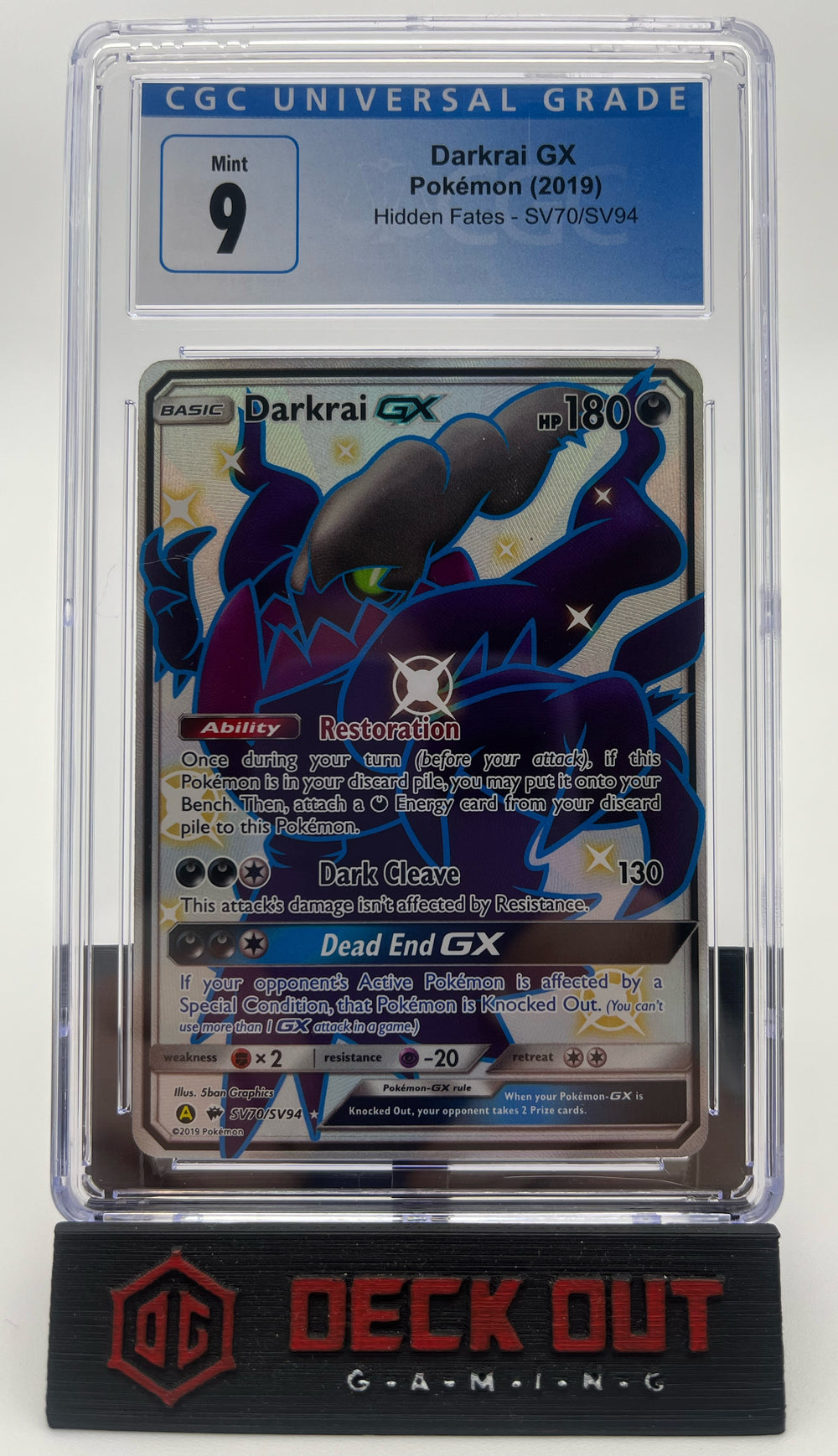 Darkrai GX - Hidden Fates - SV70 - CGC 9.0 - Deck Out Gaming