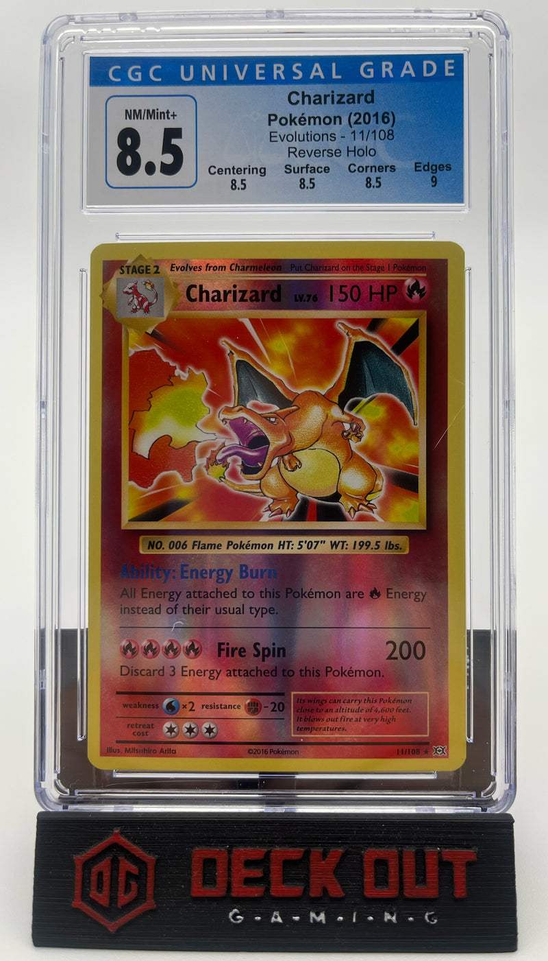 Charizard (Reverse Holo) - Evolutions - 11/108 - CGC 8.5 (8.5/8.5/8.5/9.0) - Deck Out Gaming