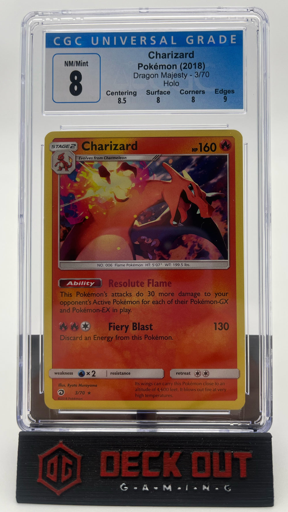 Charizard - Dragon Majesty - 3/70 - CGC 8.0 (8.5/8.0/8.0/9.0) - Deck Out Gaming