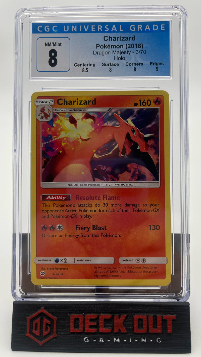Charizard - Dragon Majesty - 3/70 - CGC 8.0 (8.5/8.0/8.0/9.0) - Deck Out Gaming