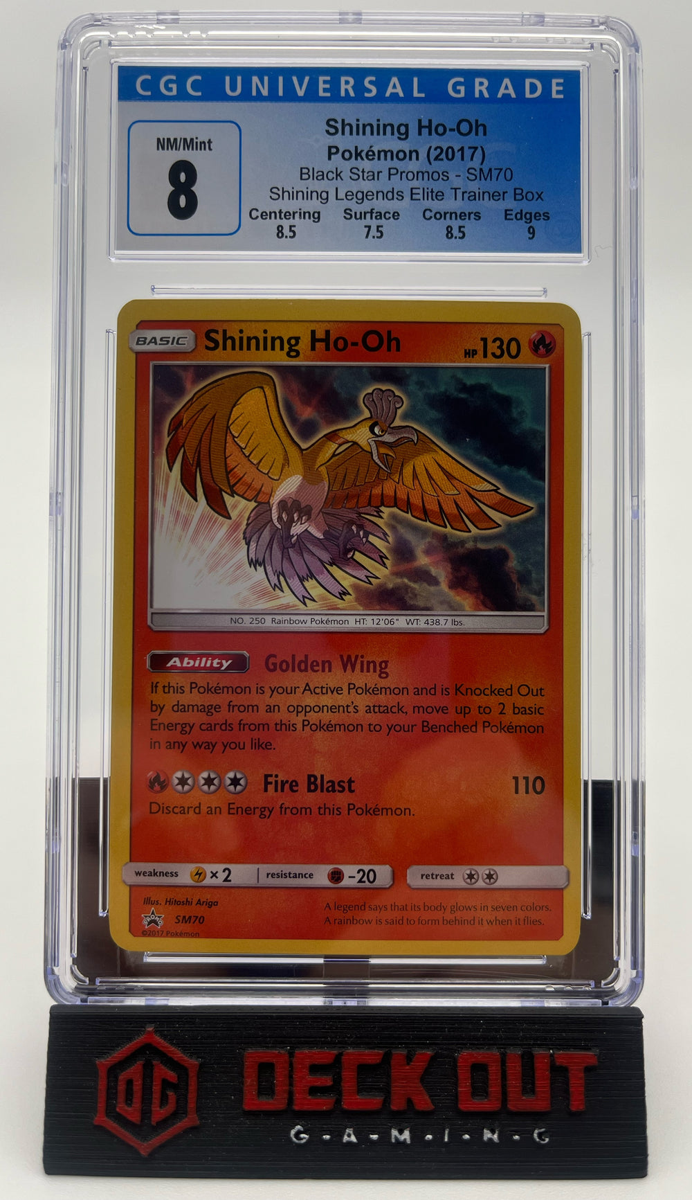 Shining Ho-oh - SM Promos - SM70 - CGC 8.0 (8.5/7.5/8.5/9.0) - Deck Out Gaming