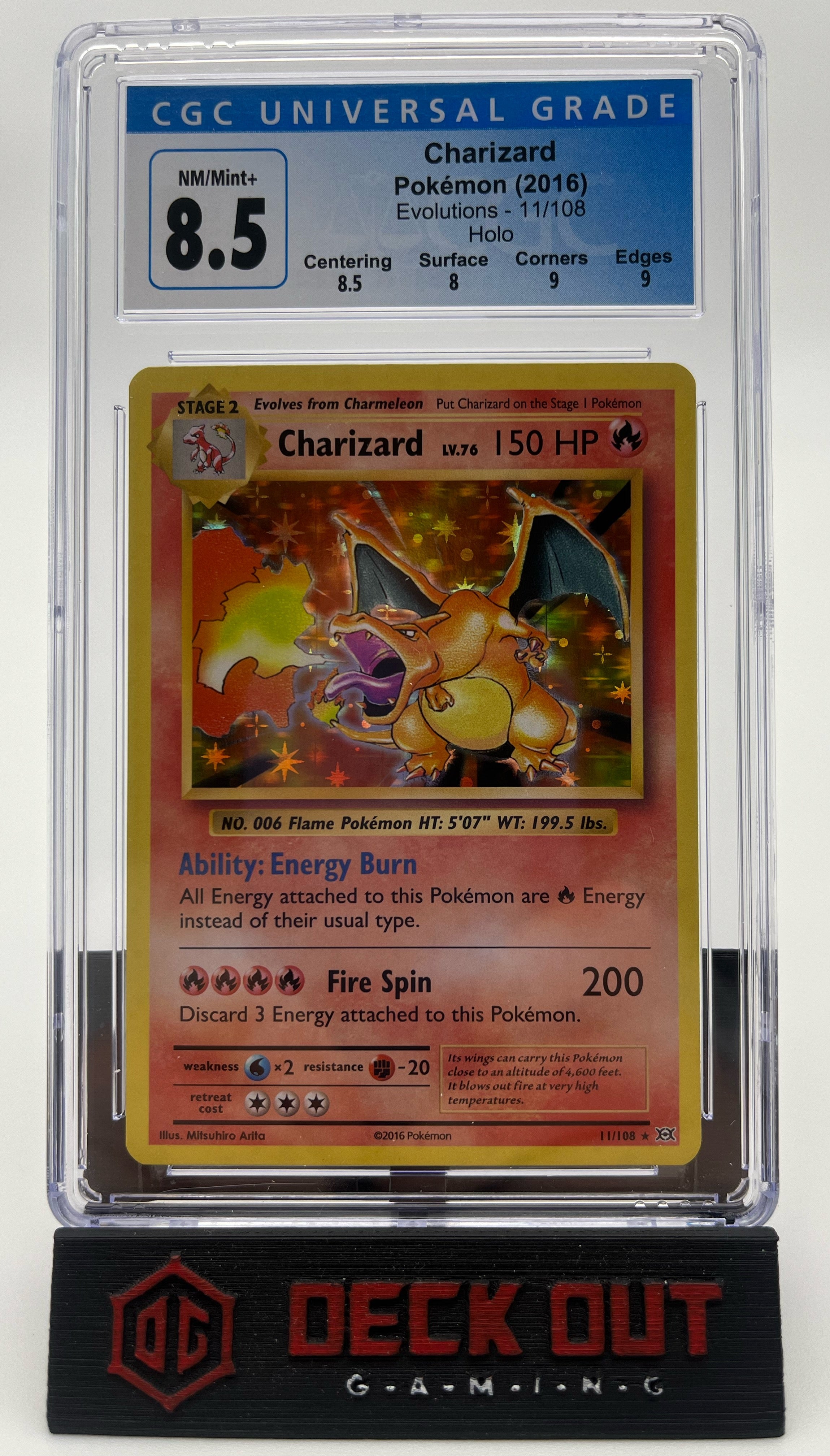 Charizard - Evolutions - 11/108 - CGC 8.5 (8.5/8.0/9.0/9.0) - Deck Out Gaming