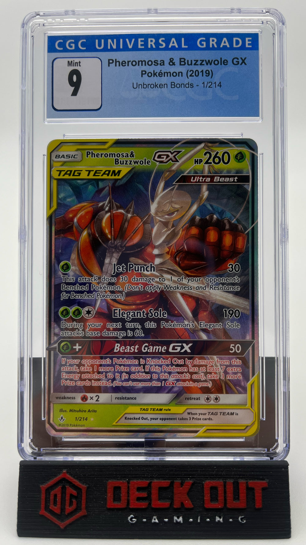 Pheromosa & Buzzwole GX - Unbroken Bonds - 1/214 - CGC 9.0 - Deck Out Gaming