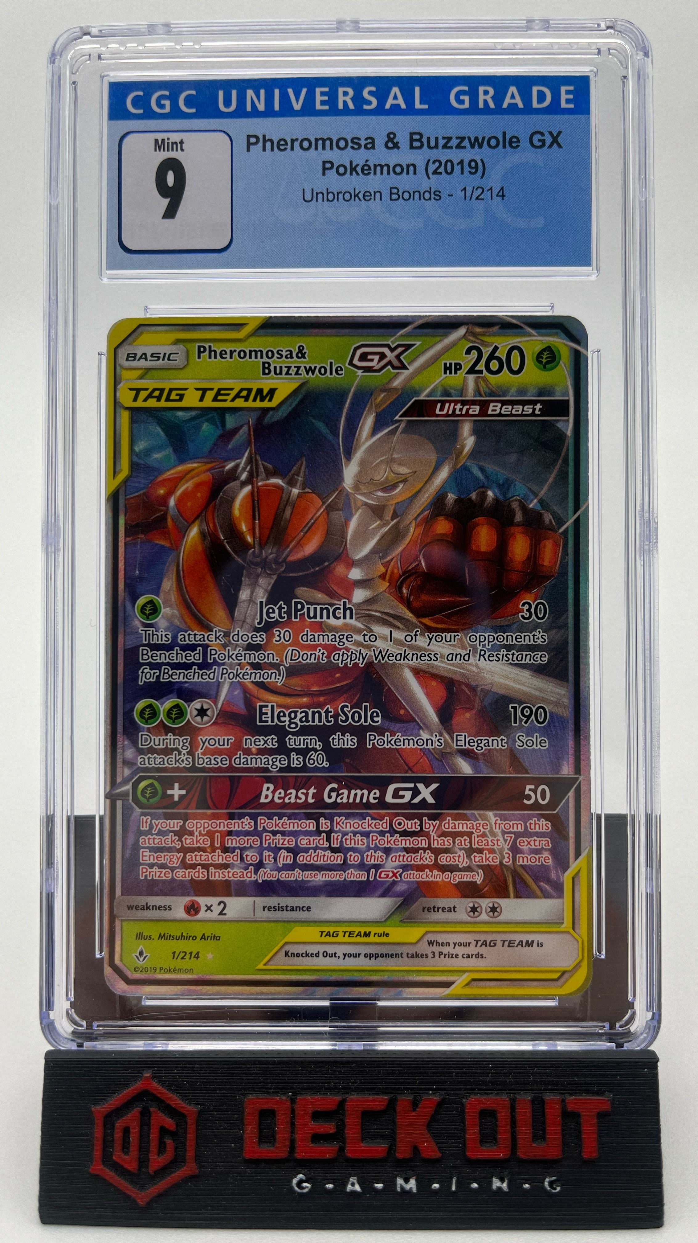 Pheromosa & Buzzwole GX - Unbroken Bonds - 1/214 - CGC 9.0 - Deck Out Gaming