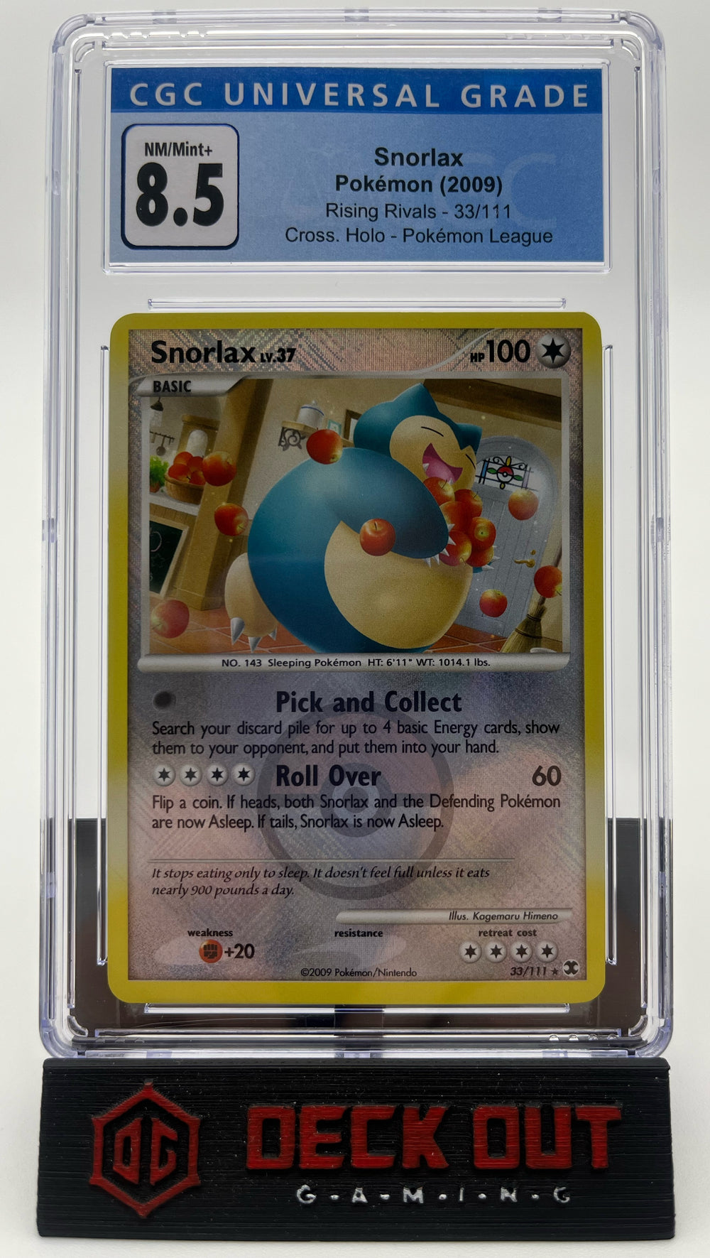 Snorlax (League Promo) - Rising RIvals - 33/111 - CGC 8.5 - Deck Out Gaming