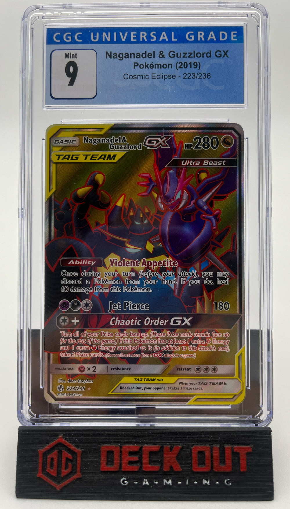 Naganadel & Guzzlord GX - Cosmic Eclipse - 223/236 - CGC 9.0 - Deck Out Gaming