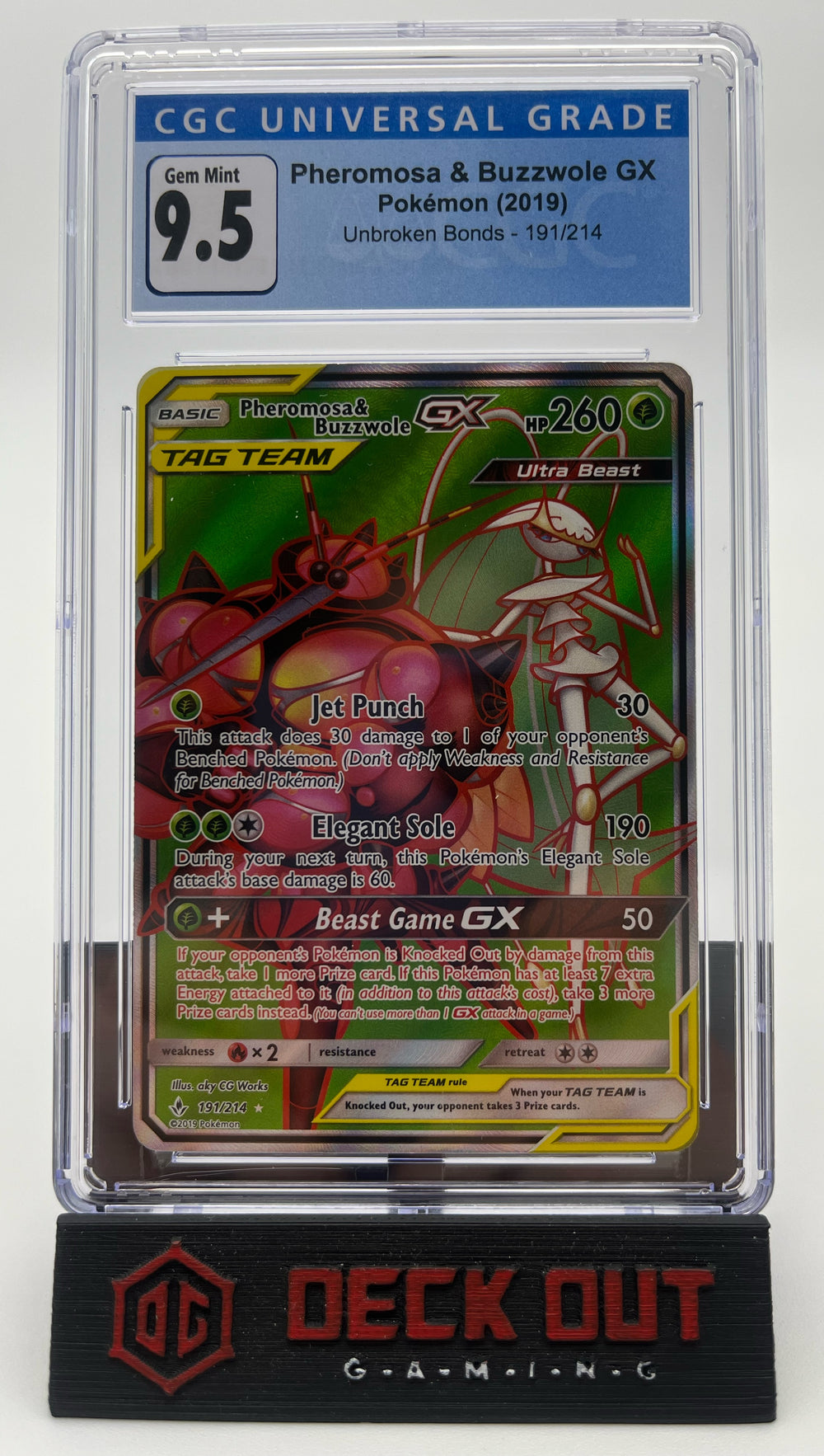 Pheromosa & Buzzwole GX - Cosmic Eclipse - 191/214 - CGC 9.5 - Deck Out Gaming