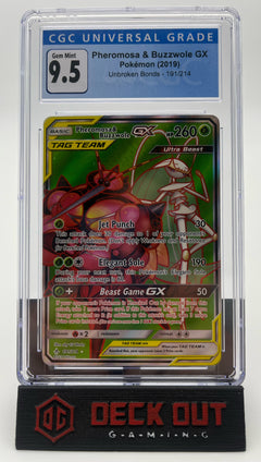 Pheromosa & Buzzwole GX - Cosmic Eclipse - 191/214 - CGC 9.5 - Deck Out Gaming
