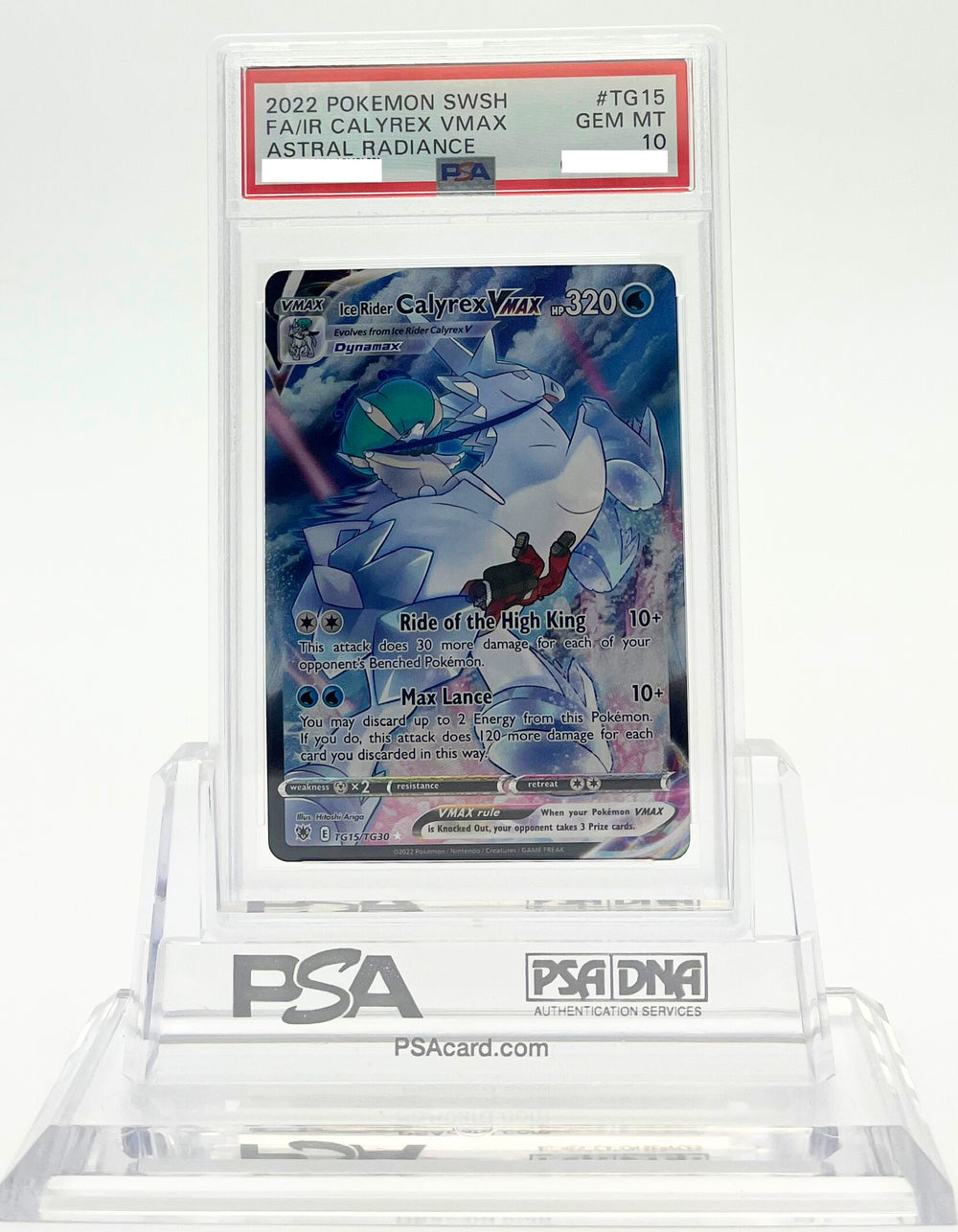 Ice Rider Calyrex VMAX - Astral Radiance - TG15 - PSA 10 - Deck Out Gaming