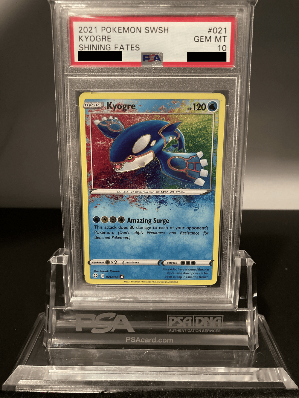 Kyogre - Shining Fates - 21 - PSA 10 - Deck Out Gaming