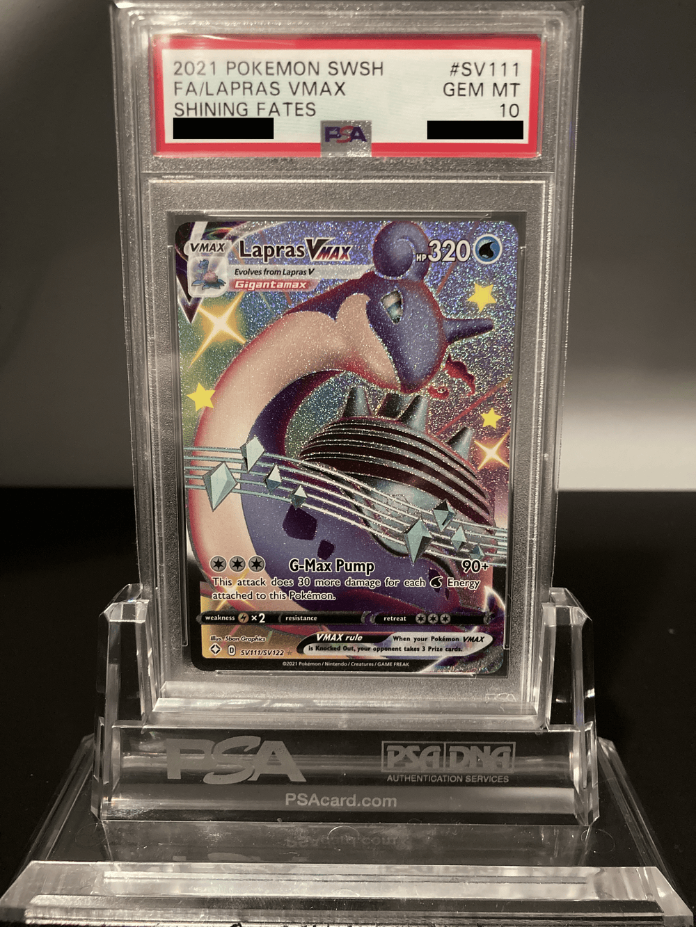 Lapras VMAX - Shining Fates - SV111 - PSA 10 - Deck Out Gaming