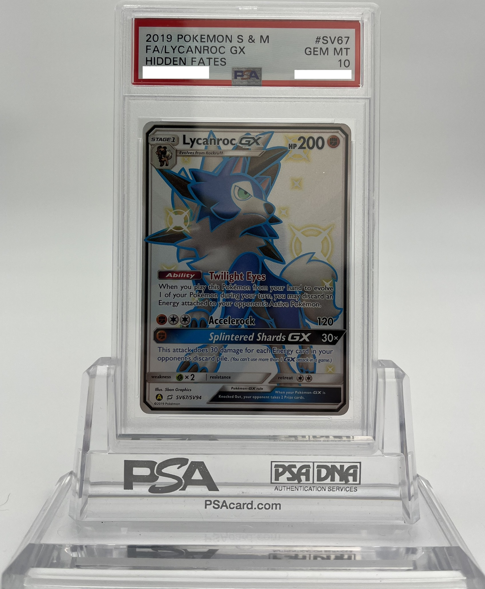 Lycanroc GX - Hidden Fates - SV67 - PSA 10 - Deck Out Gaming