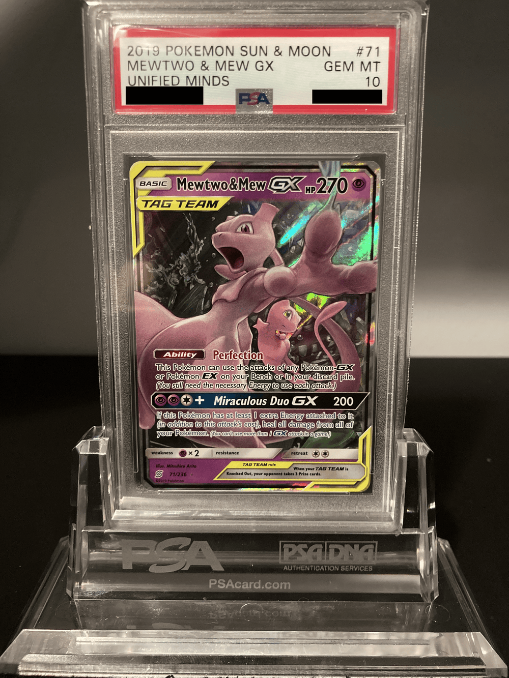 Mewtwo & Mew GX - Unified Minds - 71 - PSA 10 - Deck Out Gaming